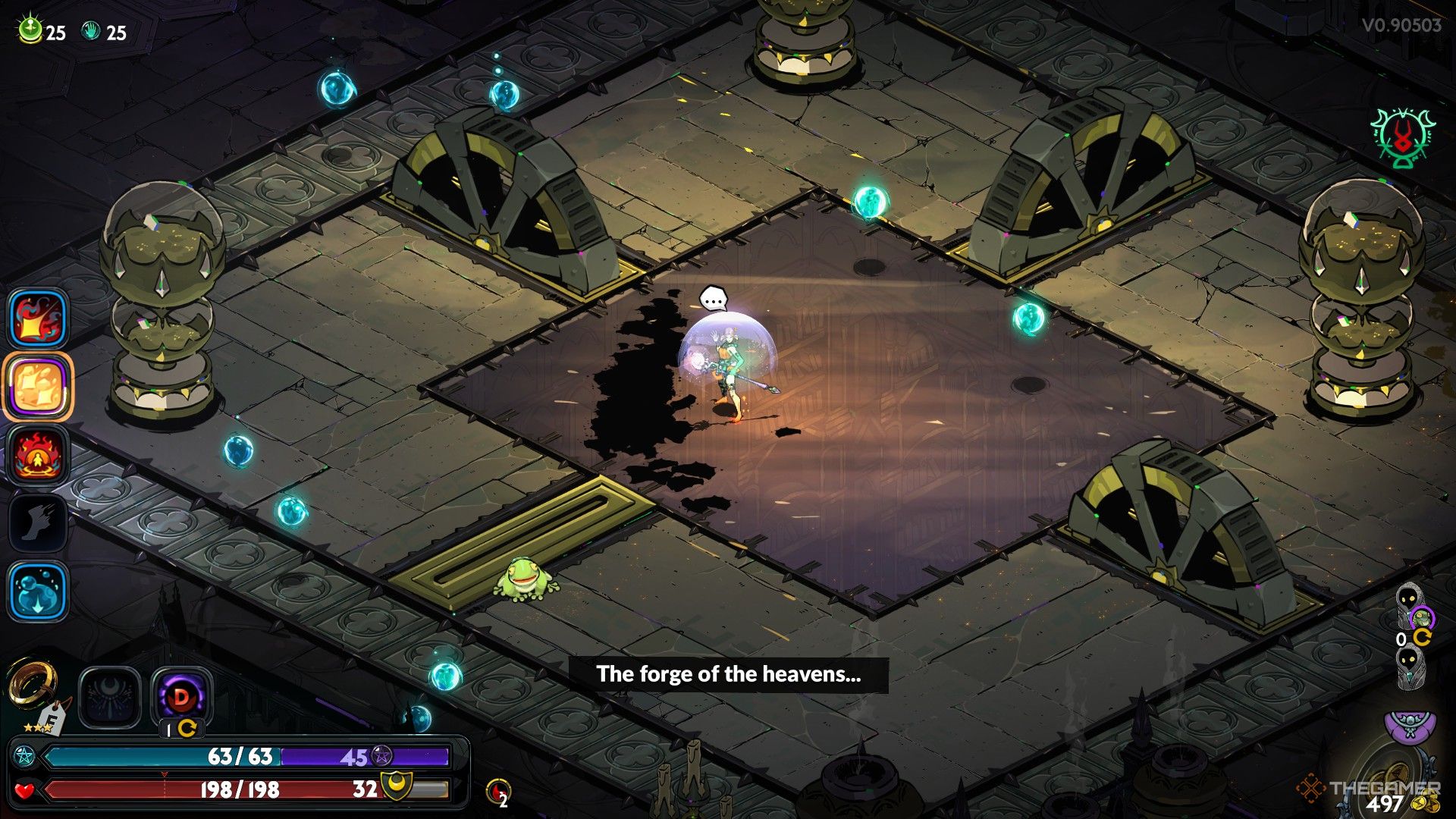 Hades 2 Melinoe standing in one of the Tartarus rooms after a fight