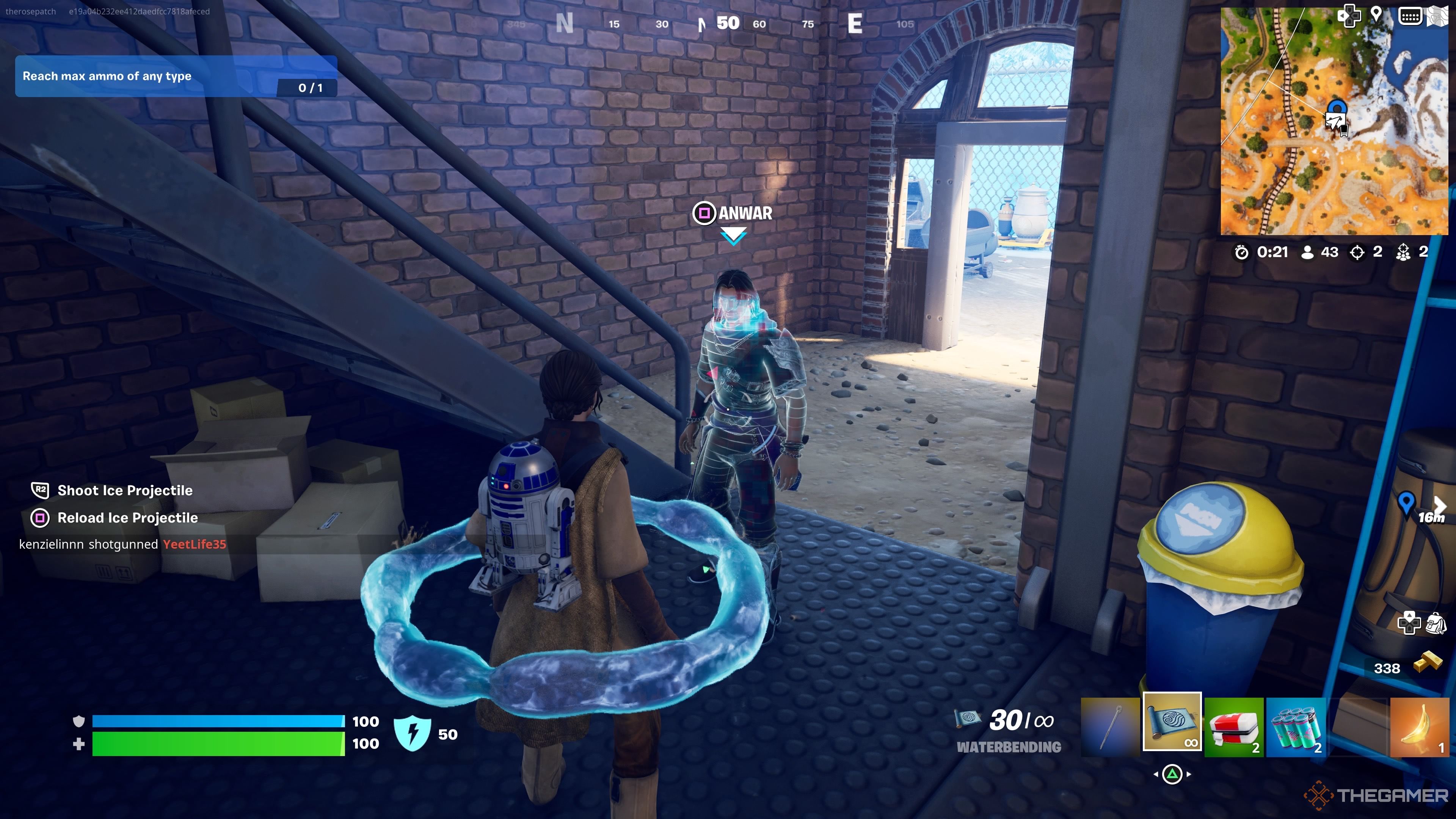 Talking to Anwar at Dumphausen in Fortnite Chapter 5 Season 2.