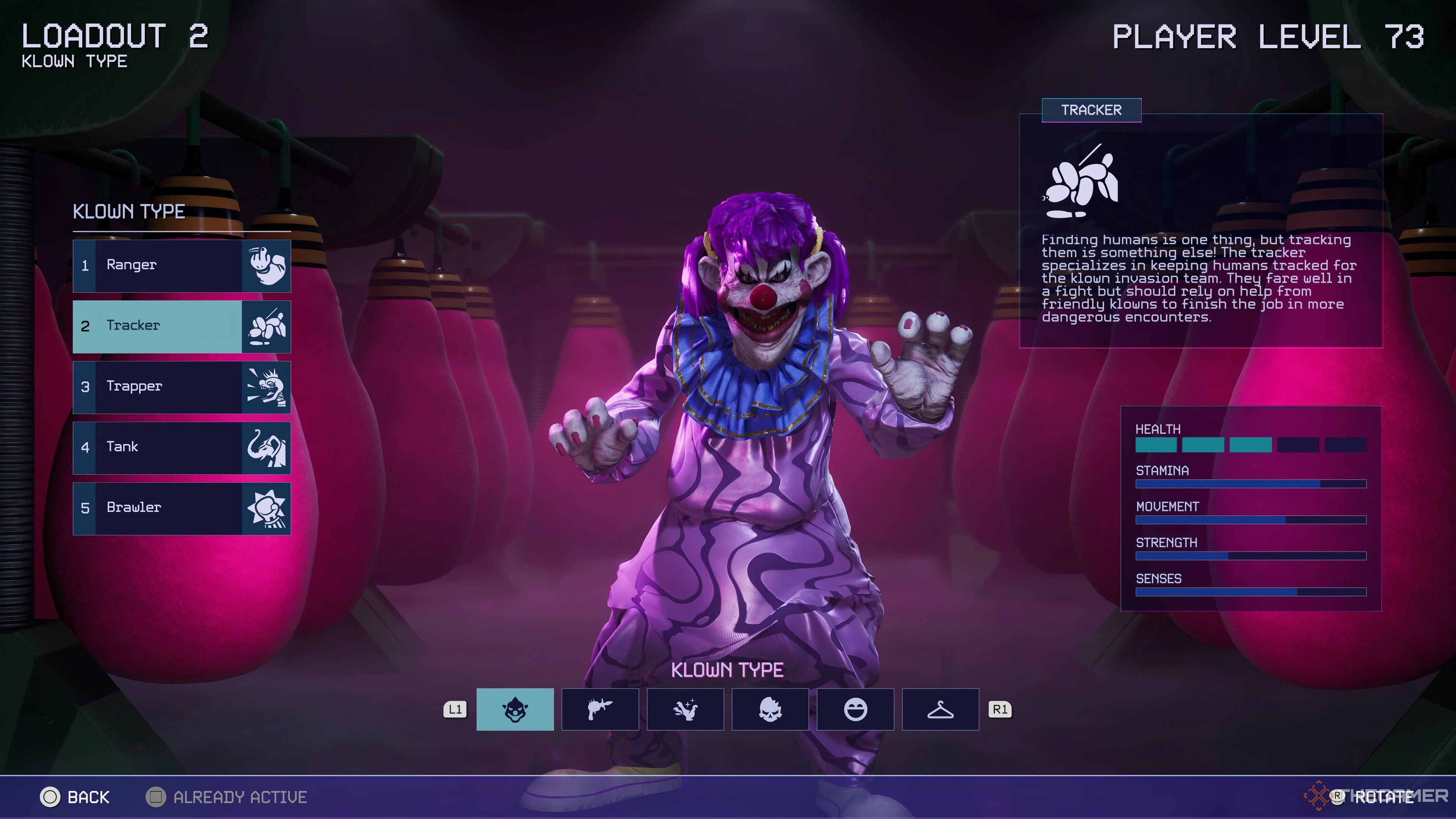 Changing the Klown Loadout in Killer Klowns From Outer Space: The Game.