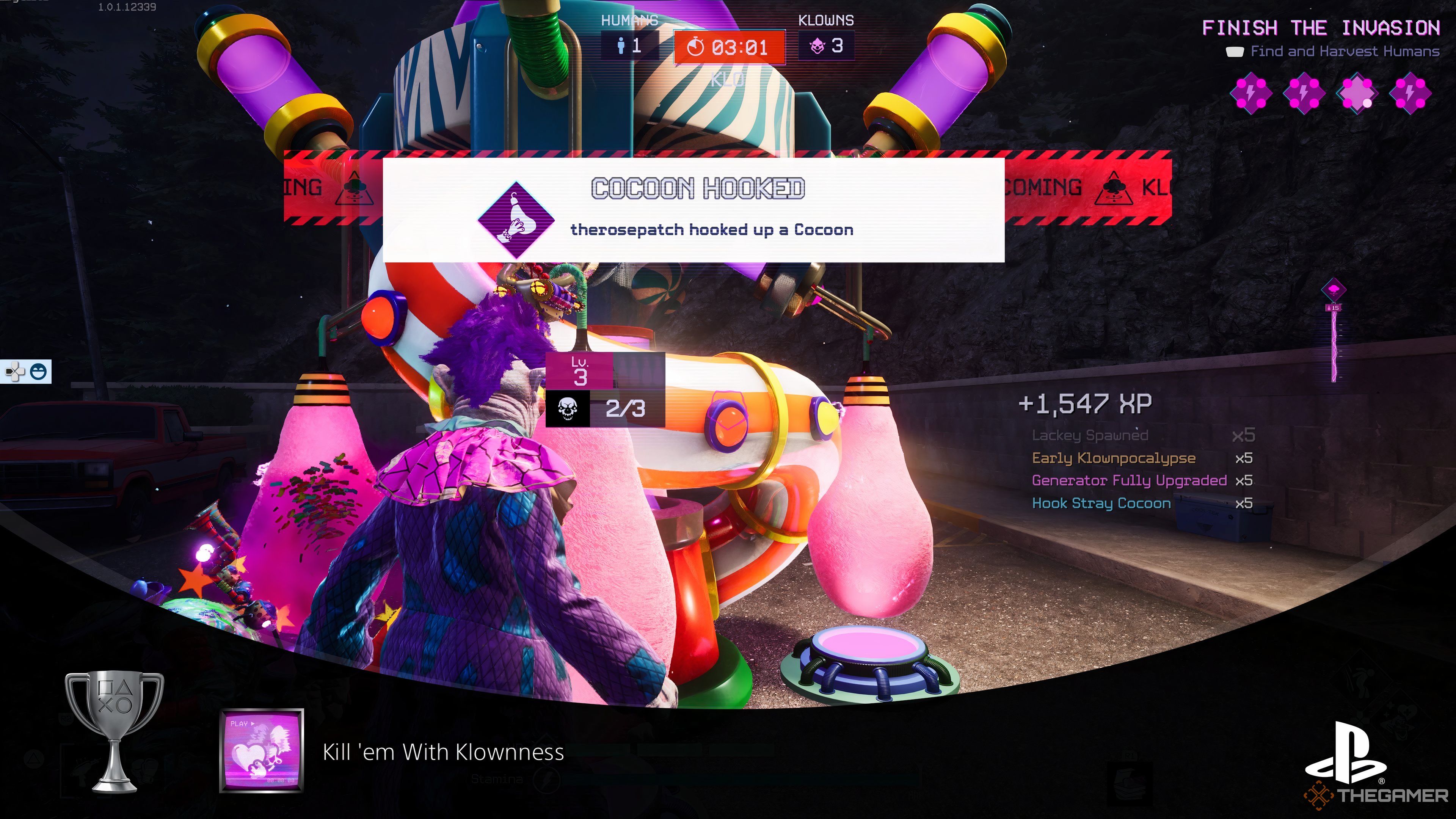 Earning achievement for triggering Klownpocalypse early in Killer Klowns From Outer Space: The Game.