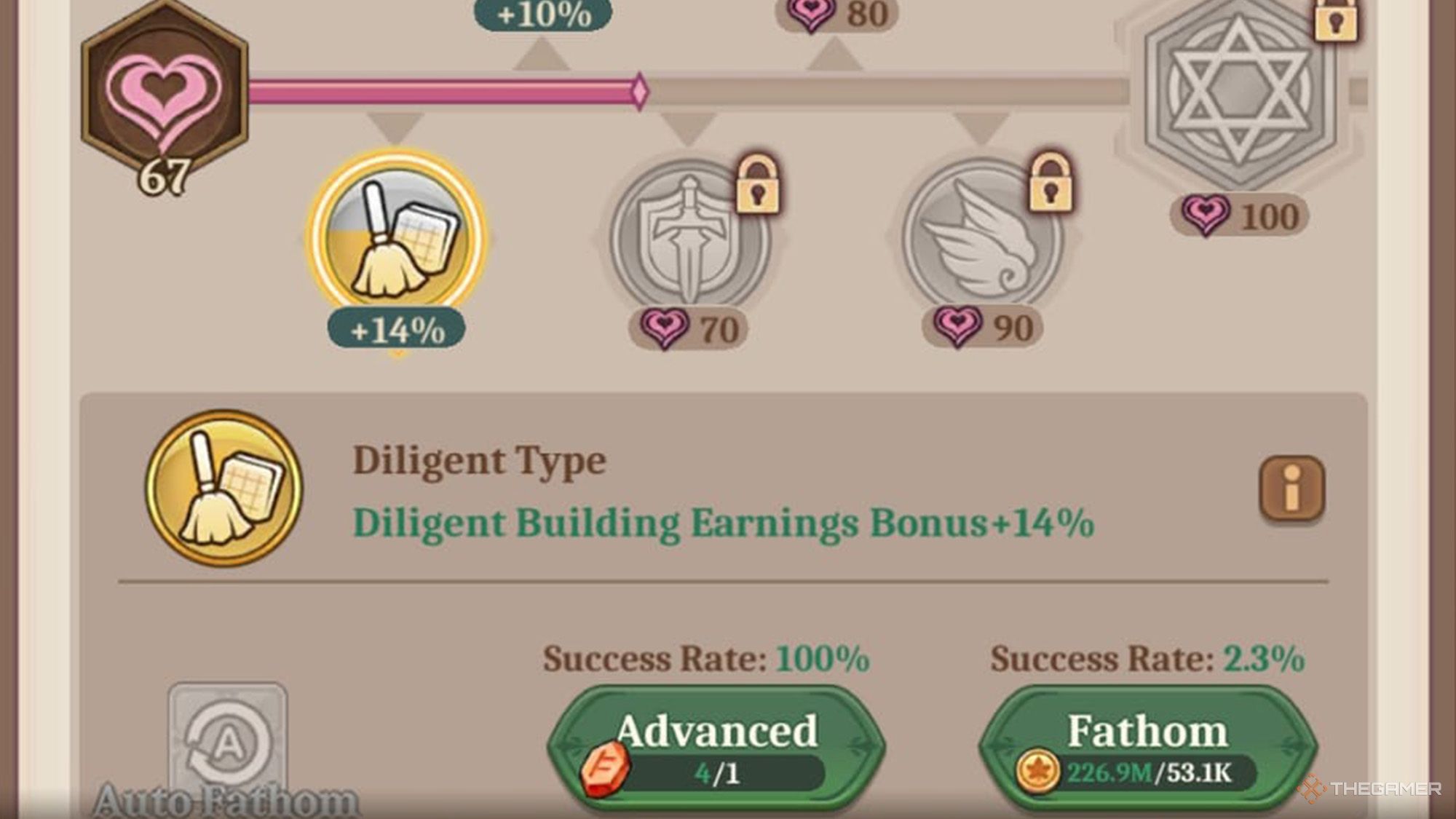 Isekai Slow Life - Family skill section and their upgrade prices are shown