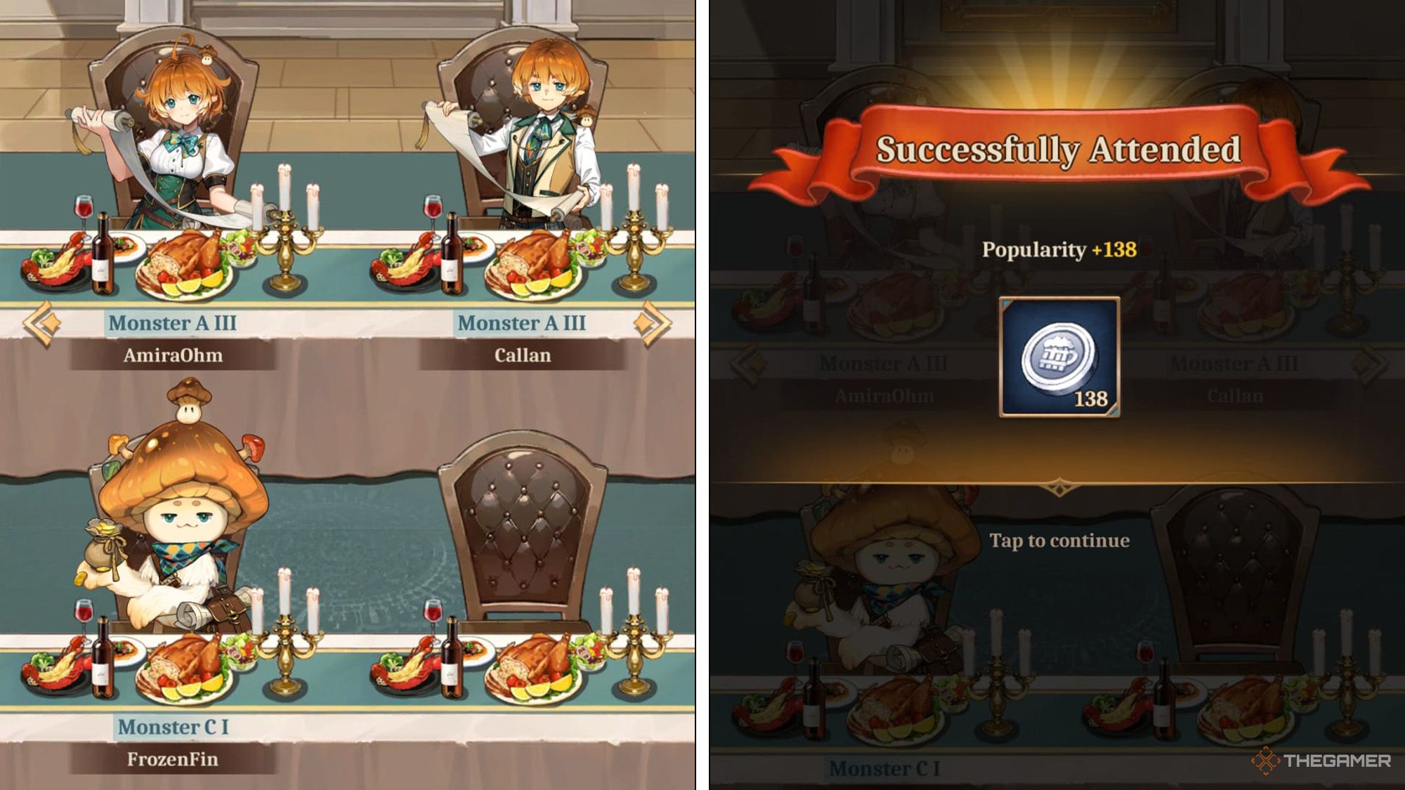 Isekai Slow Life -  Player is attending a banquet and taking its rewards