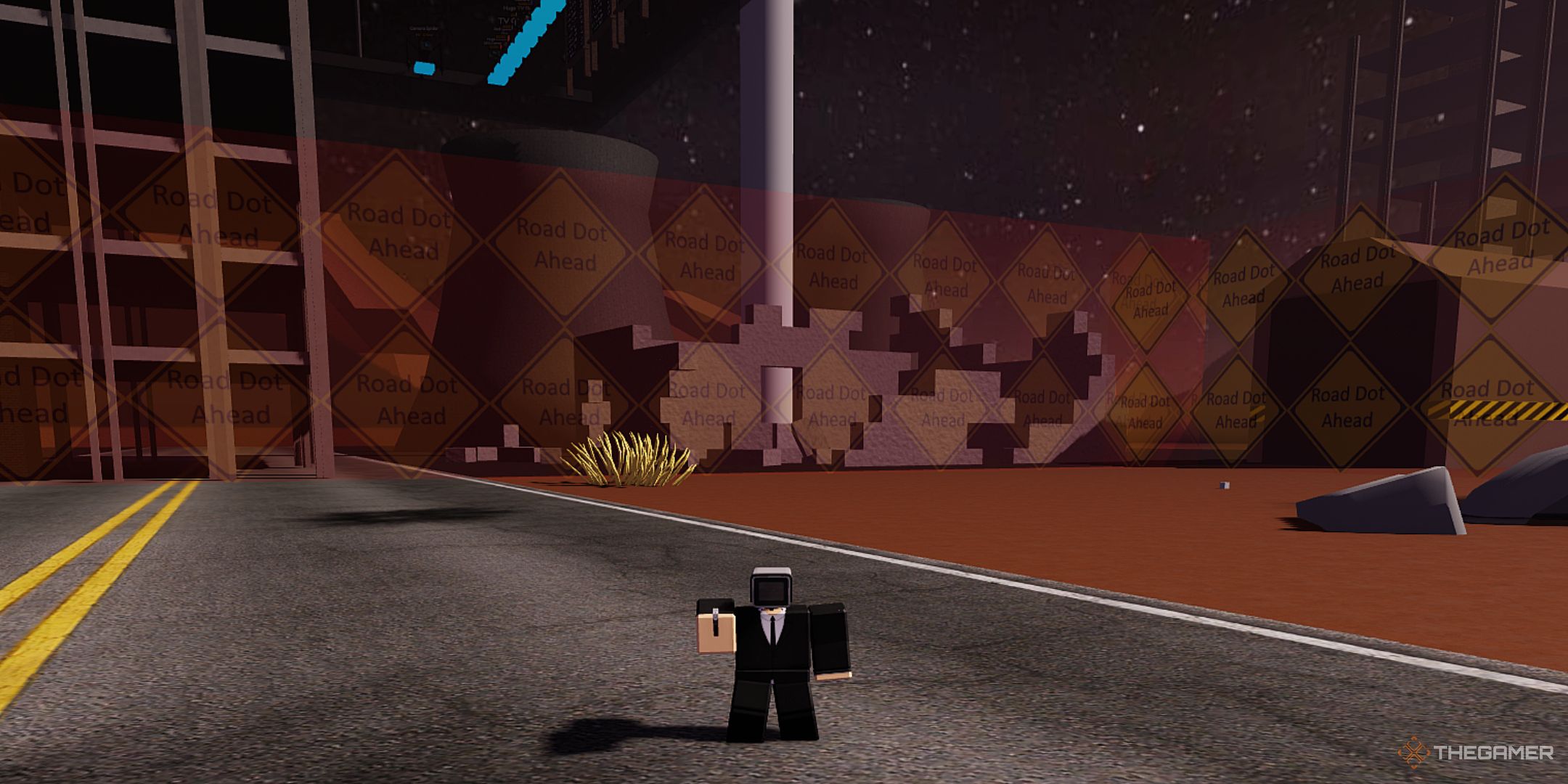 Someone standing in the path in Bathroom Attack on Roblox