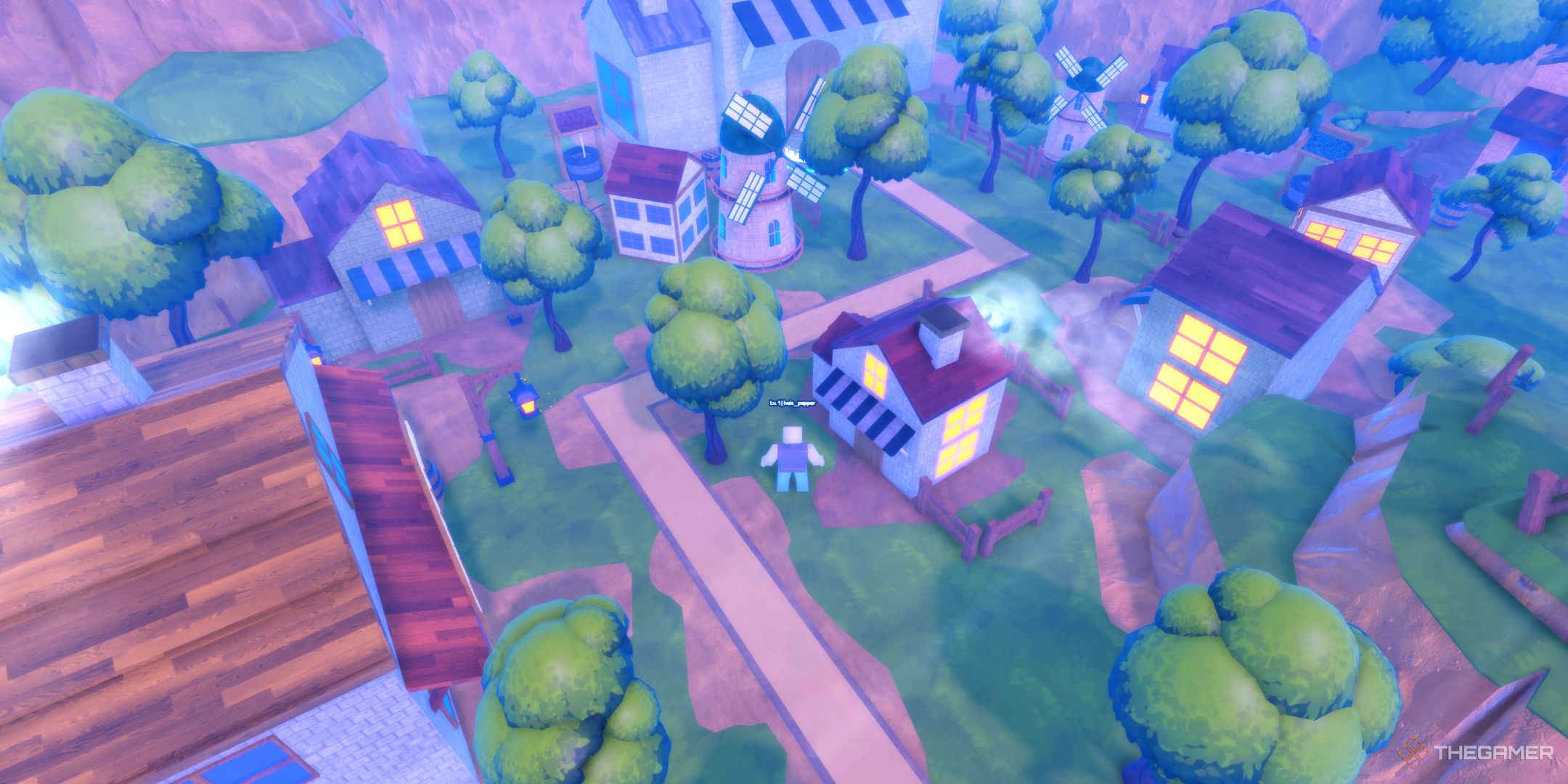 a tower defense round from top-down view in Anime Defenders on Roblox
