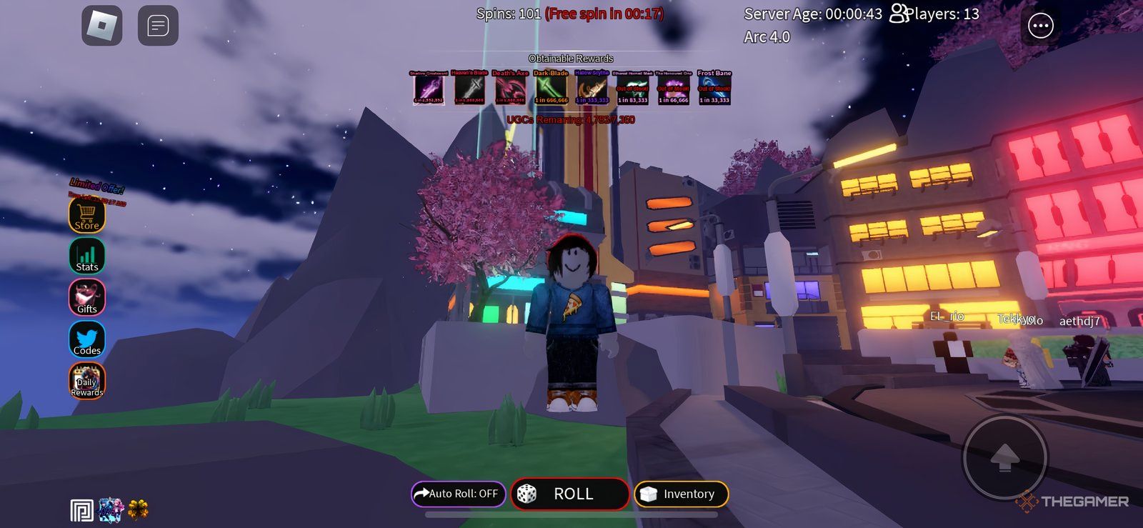 A character standing idle in UGC RNG Roblox
