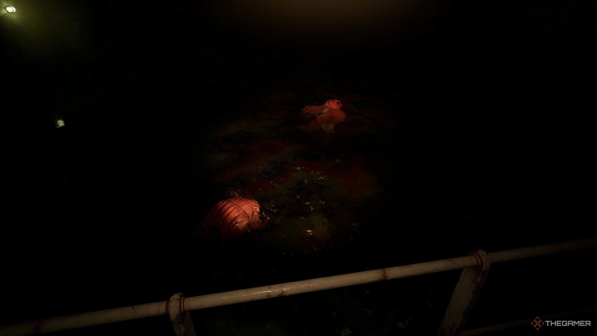 Two dead bodies in the water in Still Wakes The Deep.