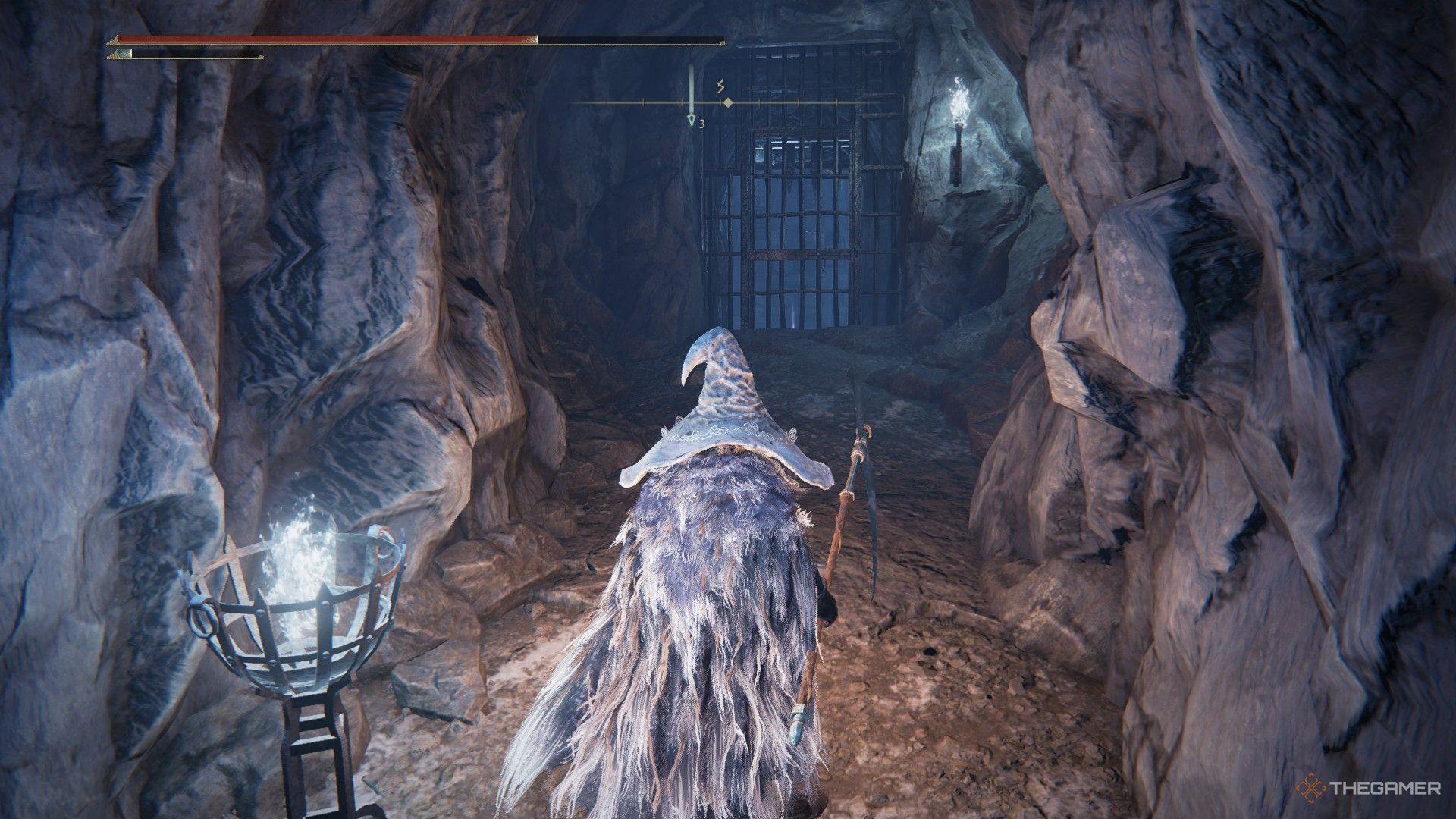 Player faces newly discovered Hidden Path inside Lamenter Gaol in Elden Ring: Shadow of the Erdtree.