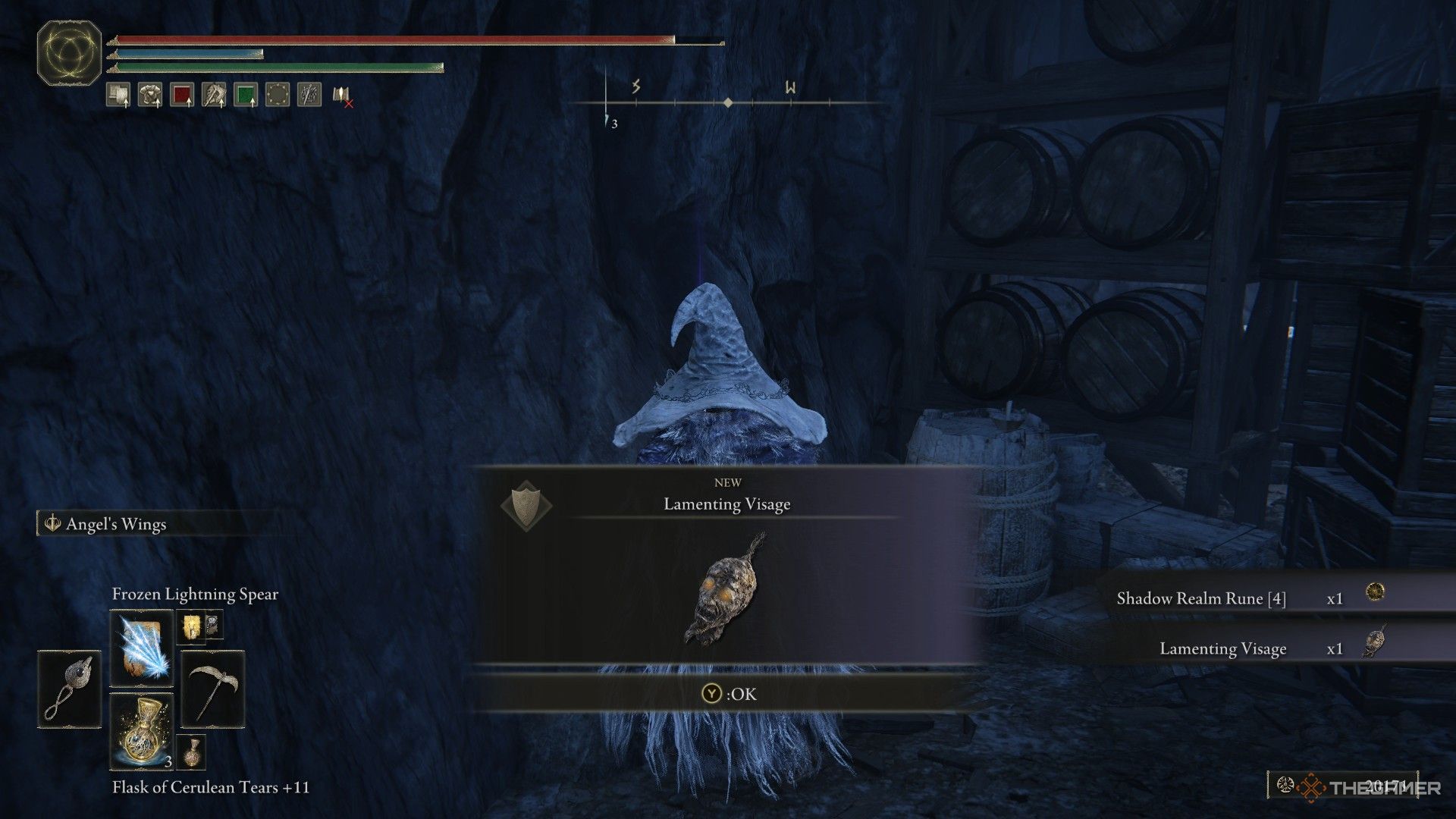 Player finds the Lamenting Visage inside Lamenter's Gaol in Elden Ring: Shadow of the Erdtree.