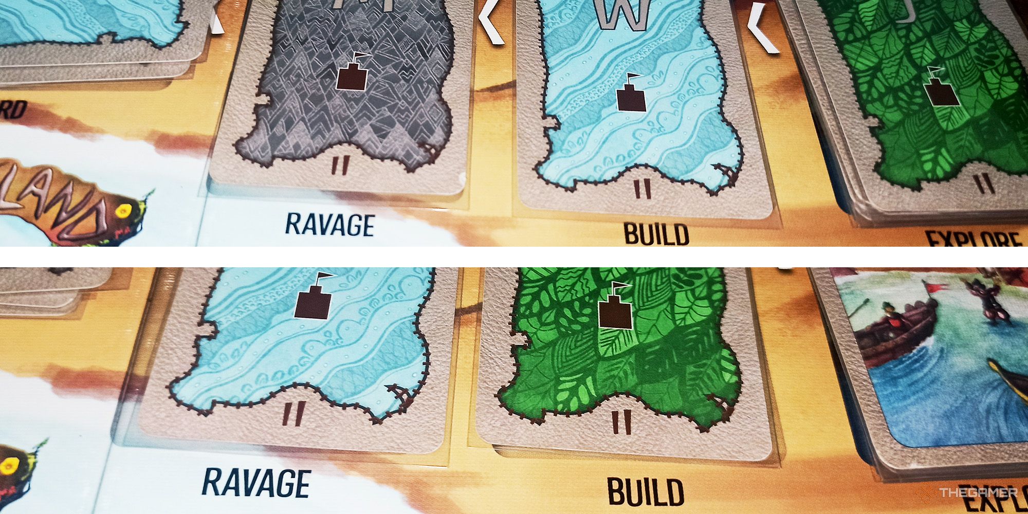 An example of Invader cards shifting to the left is being shown in Spirit Island