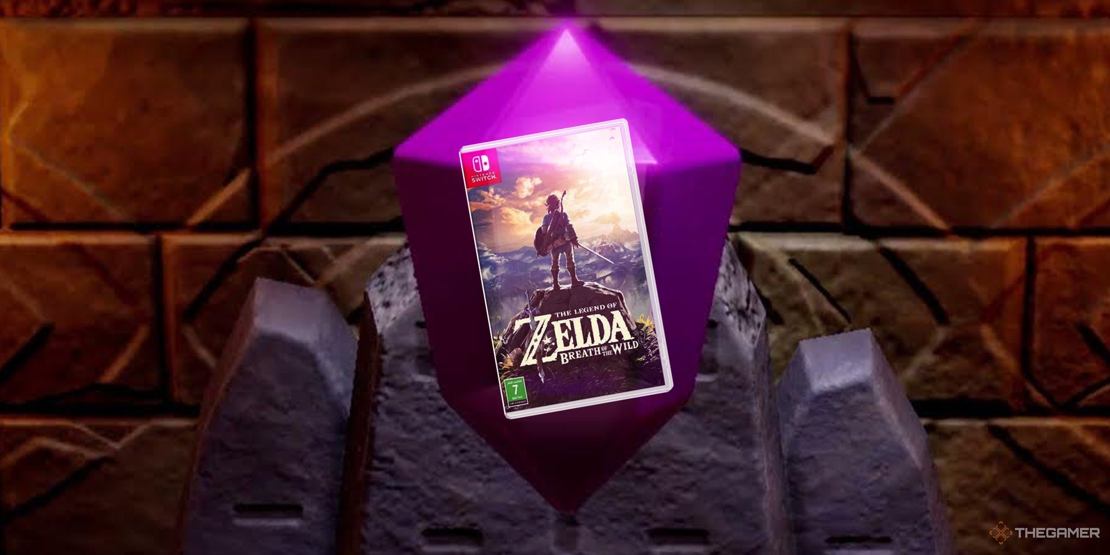 Breath of the Wild encased in an Echoes of Wisdom crystal instead of Zelda