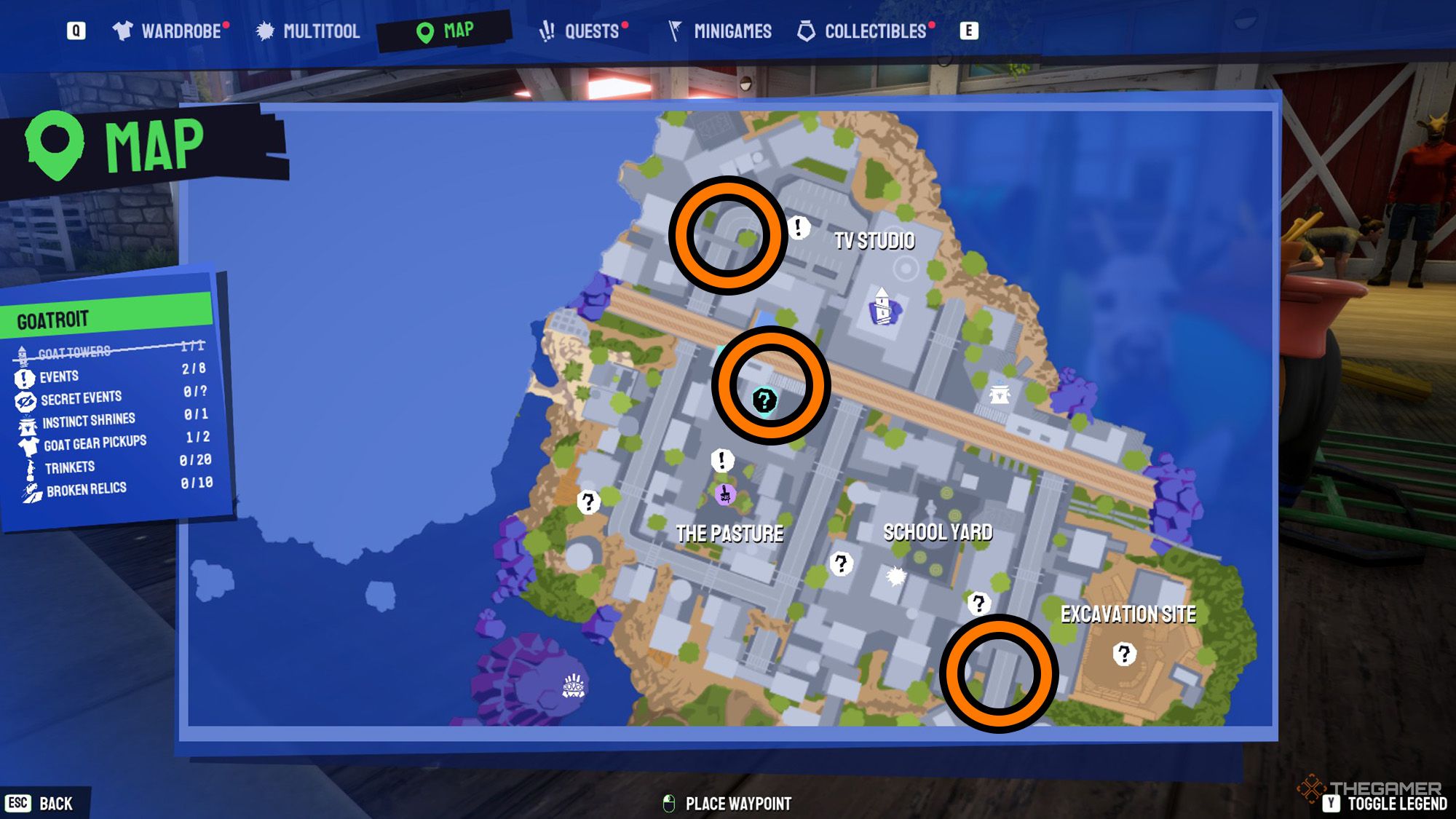 Collect GOAT event location in Goat Simulator 3.