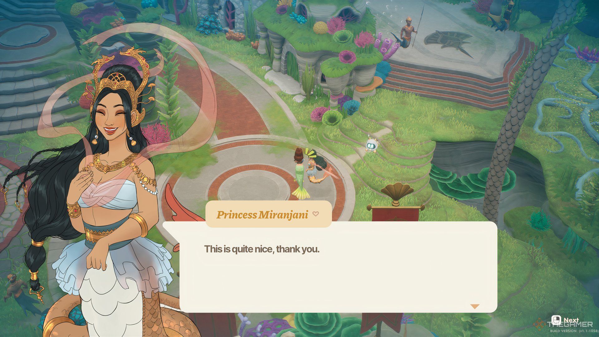 Coral Island giving a gift to Miranjani