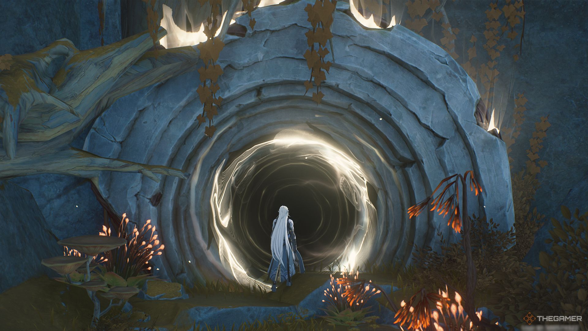 calcharo standing in front of the perspective bender domain entrance