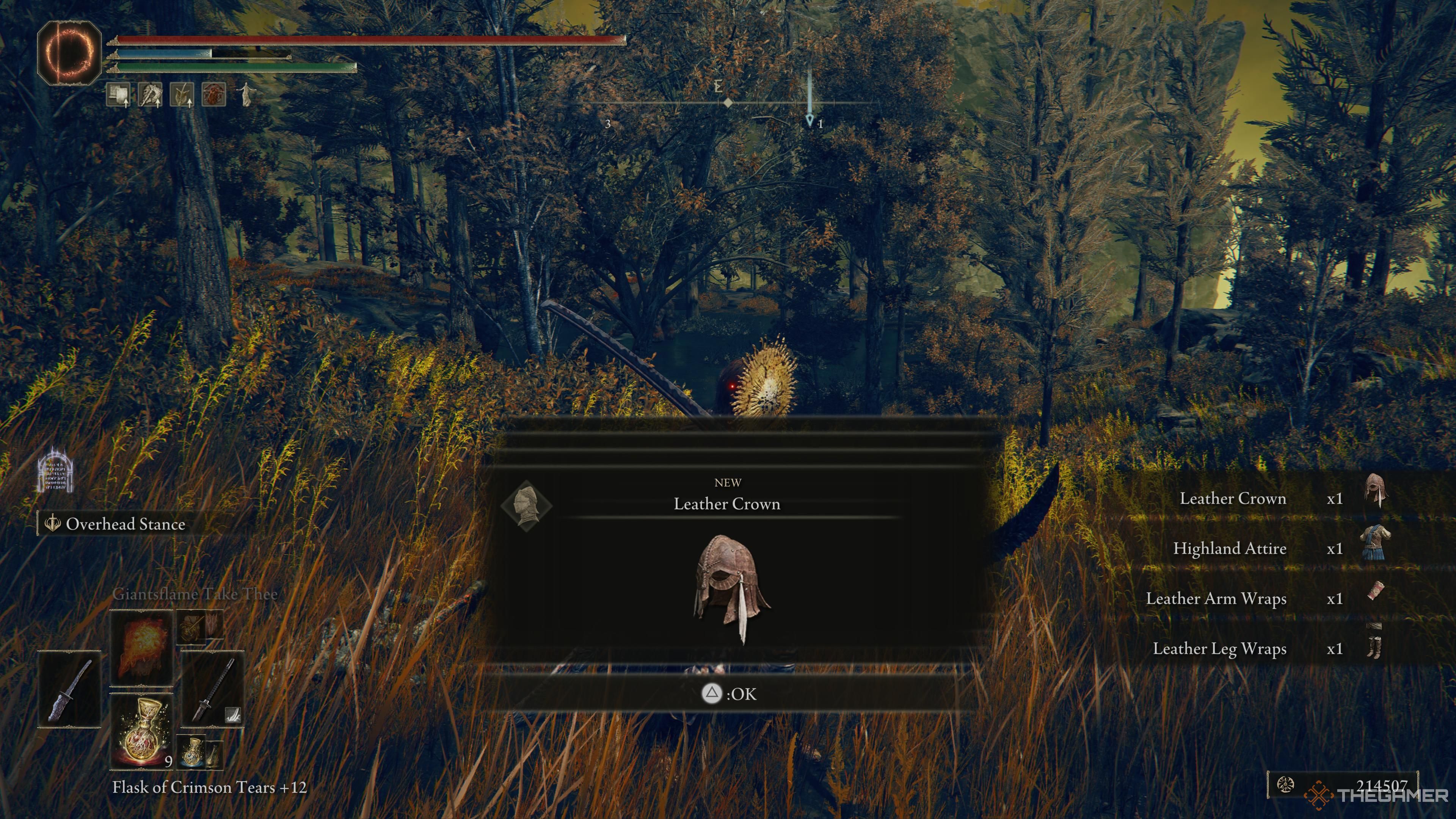 An item item pop-up showing the highland outfit set outside Ralva's arena in Elden Ring: Shadow of the Erdtree.