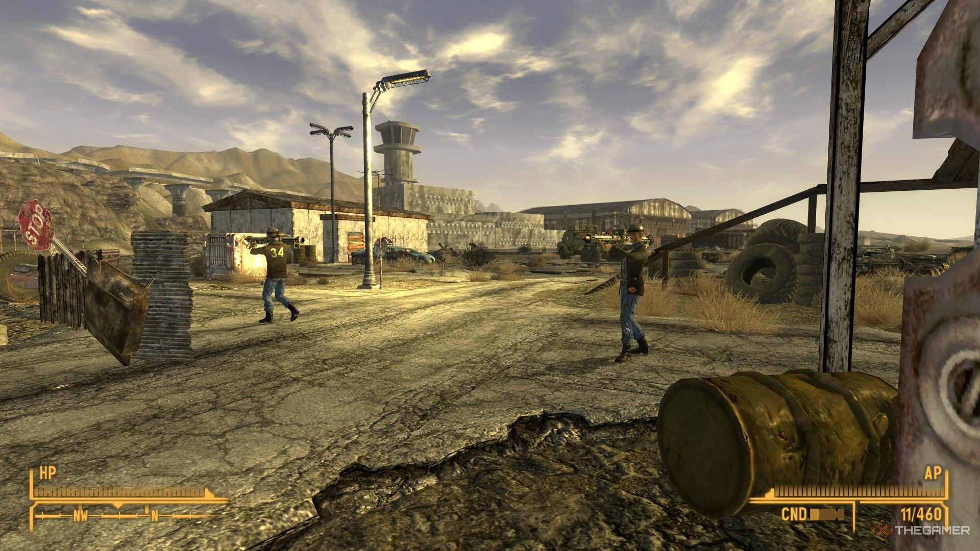 Fallout New Vegas the Boomers in Nellis Airfield on guard