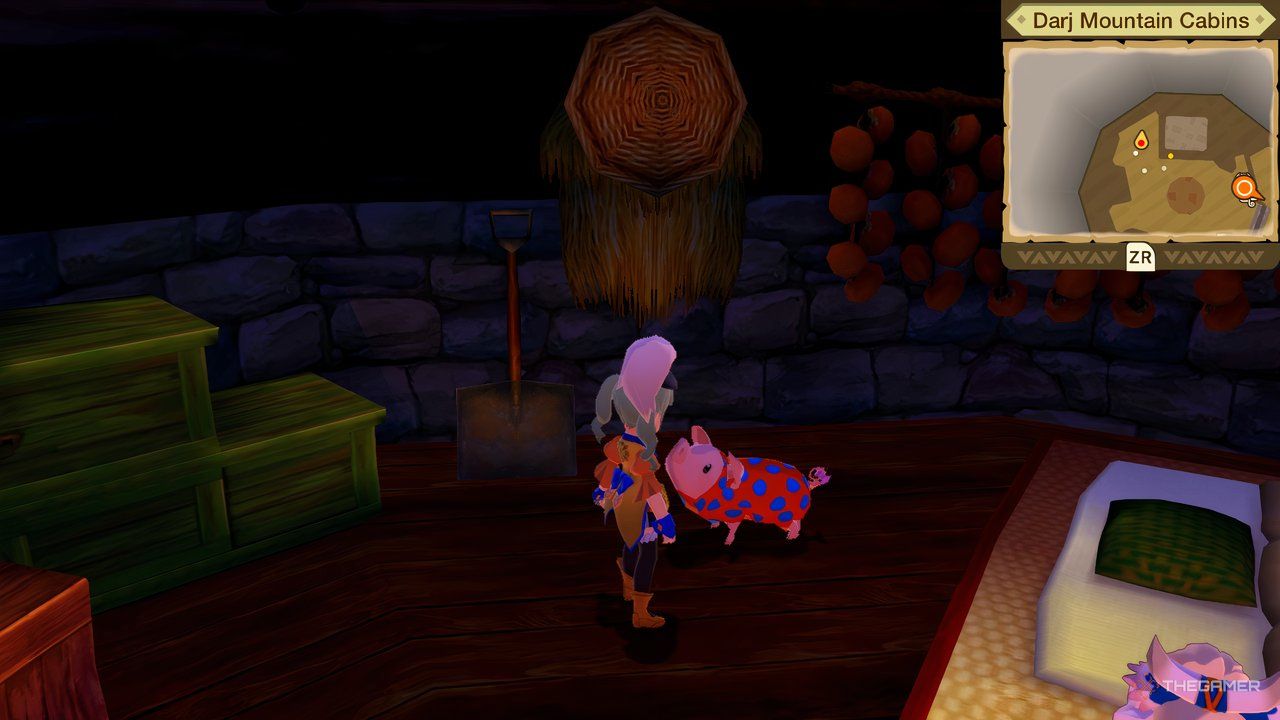 finding a monster hunter stories poogie location in  darj snowfields cabin