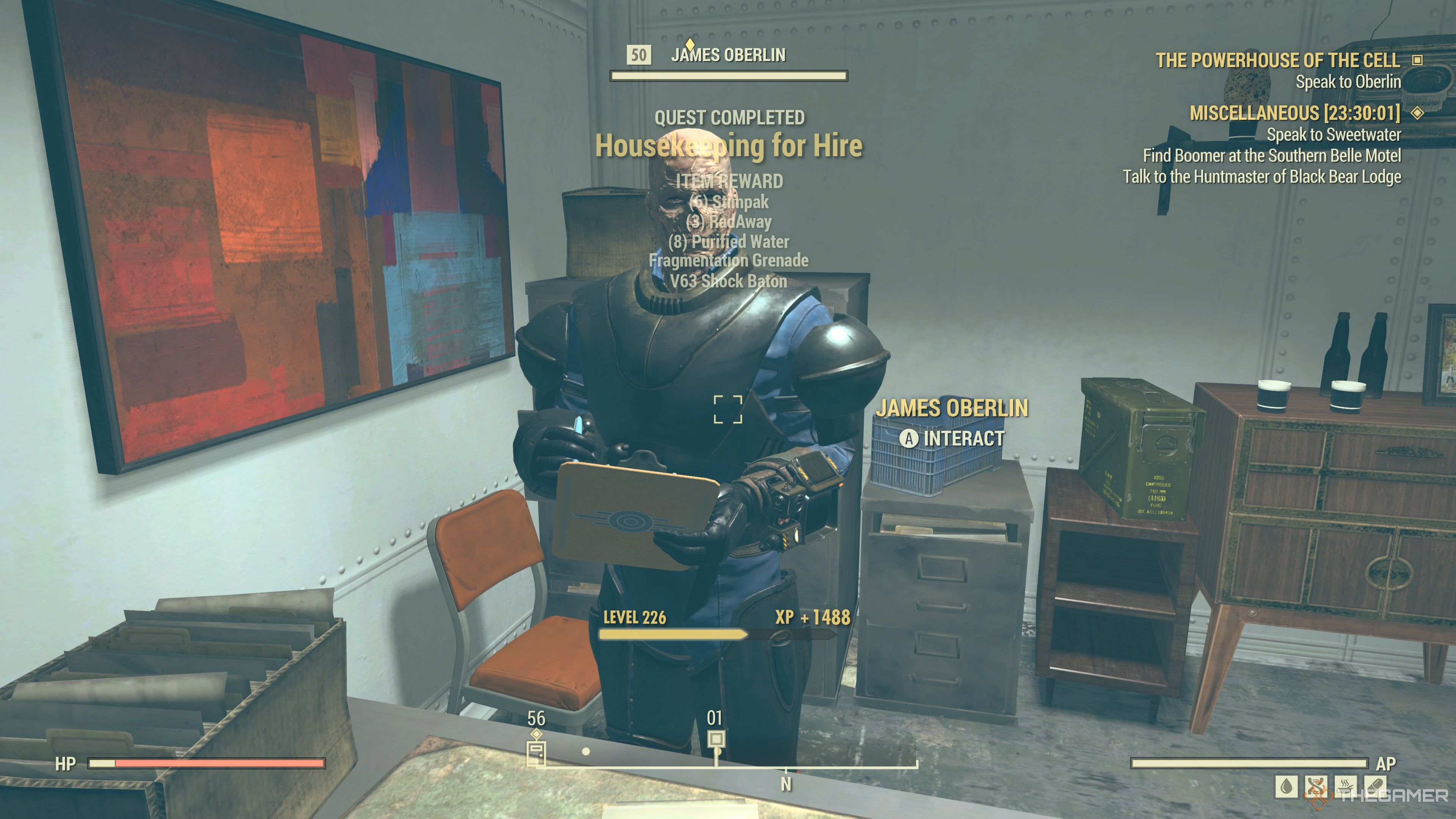 The Housekeeping For Hire Rewards in Fallout 76.