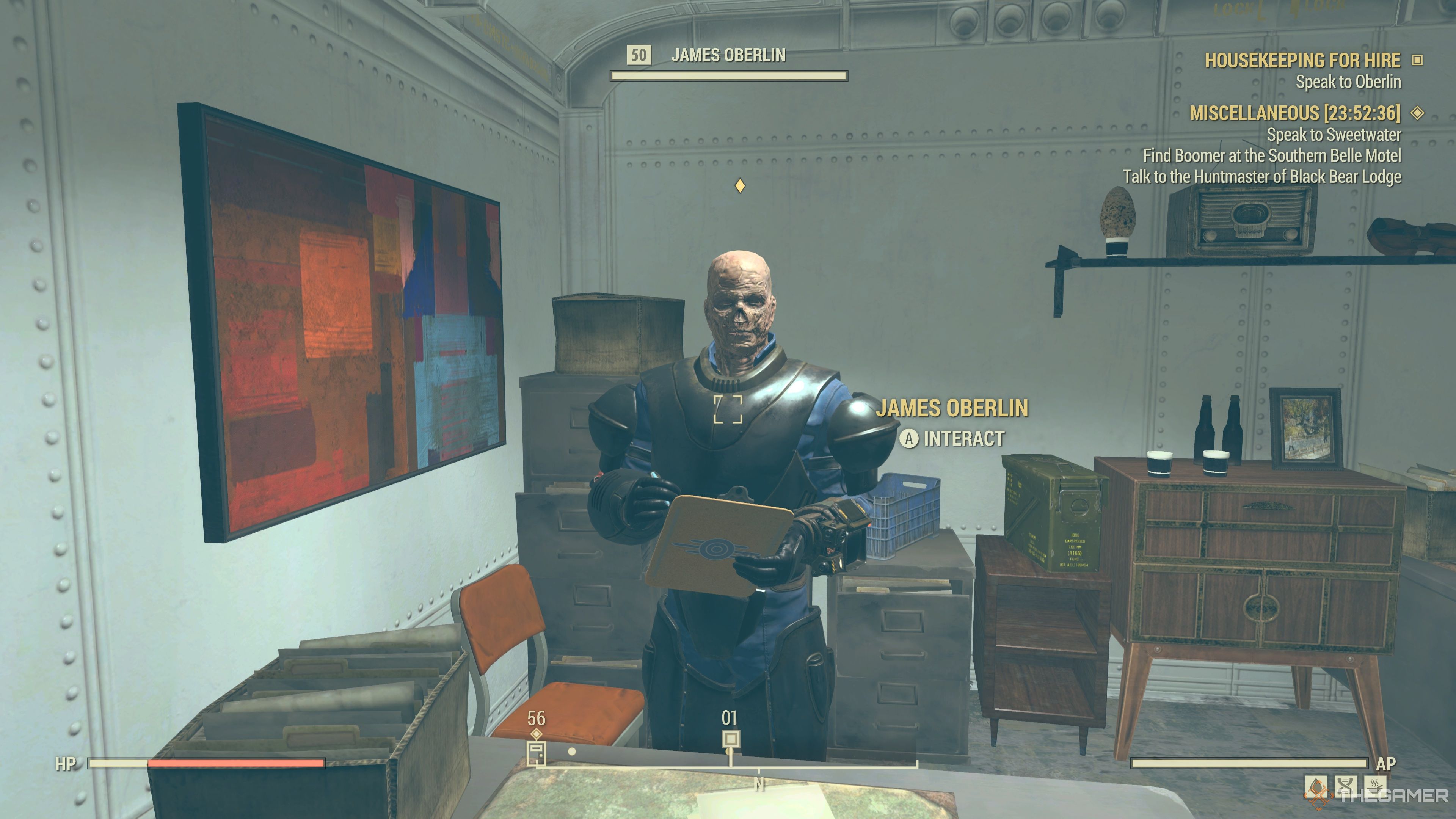 James Oberlin at the start of Housekeeping For Hire Start in Fallout 76.