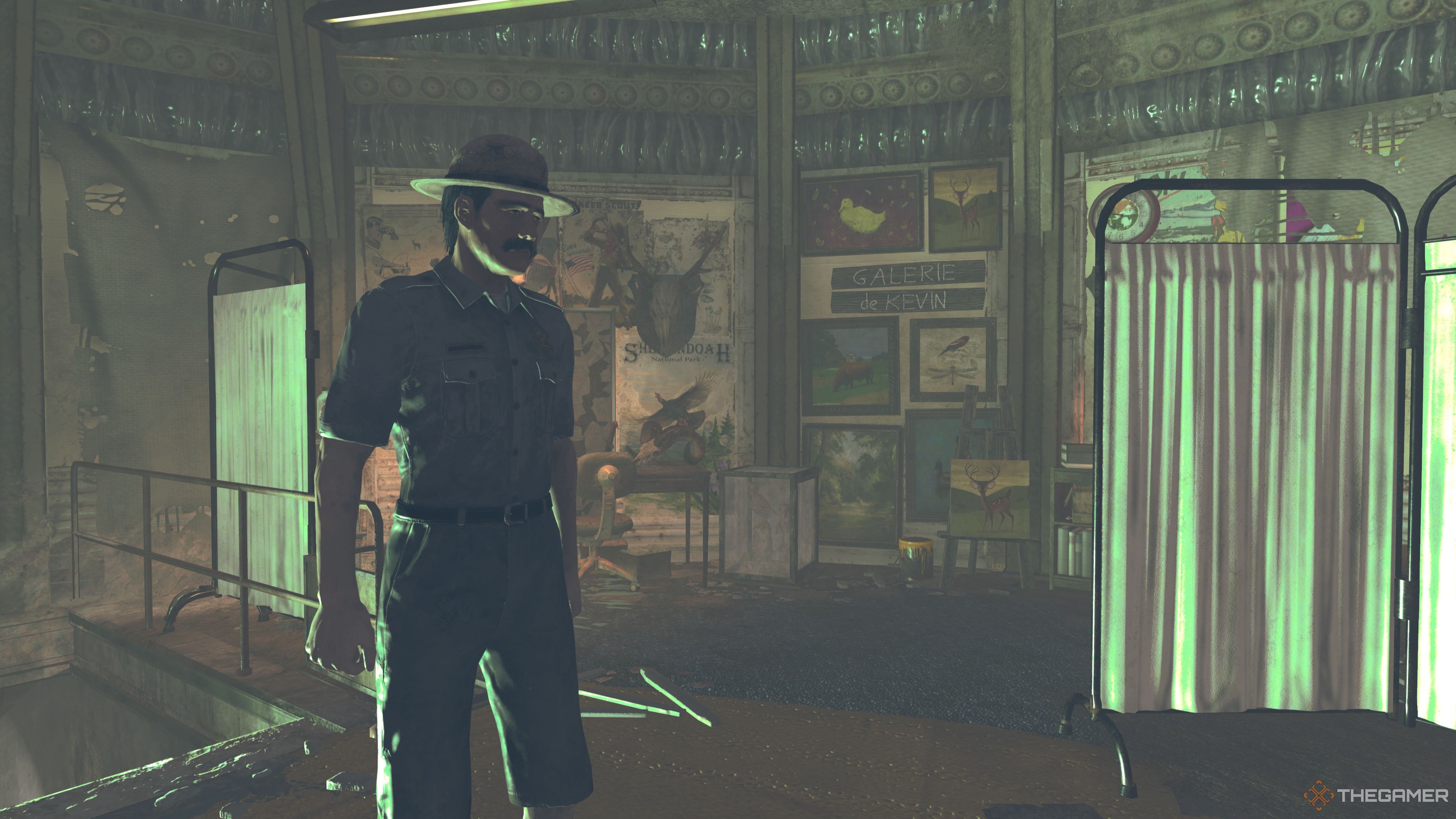 Kevin Harris stands in his Bunker in Fallout 76.