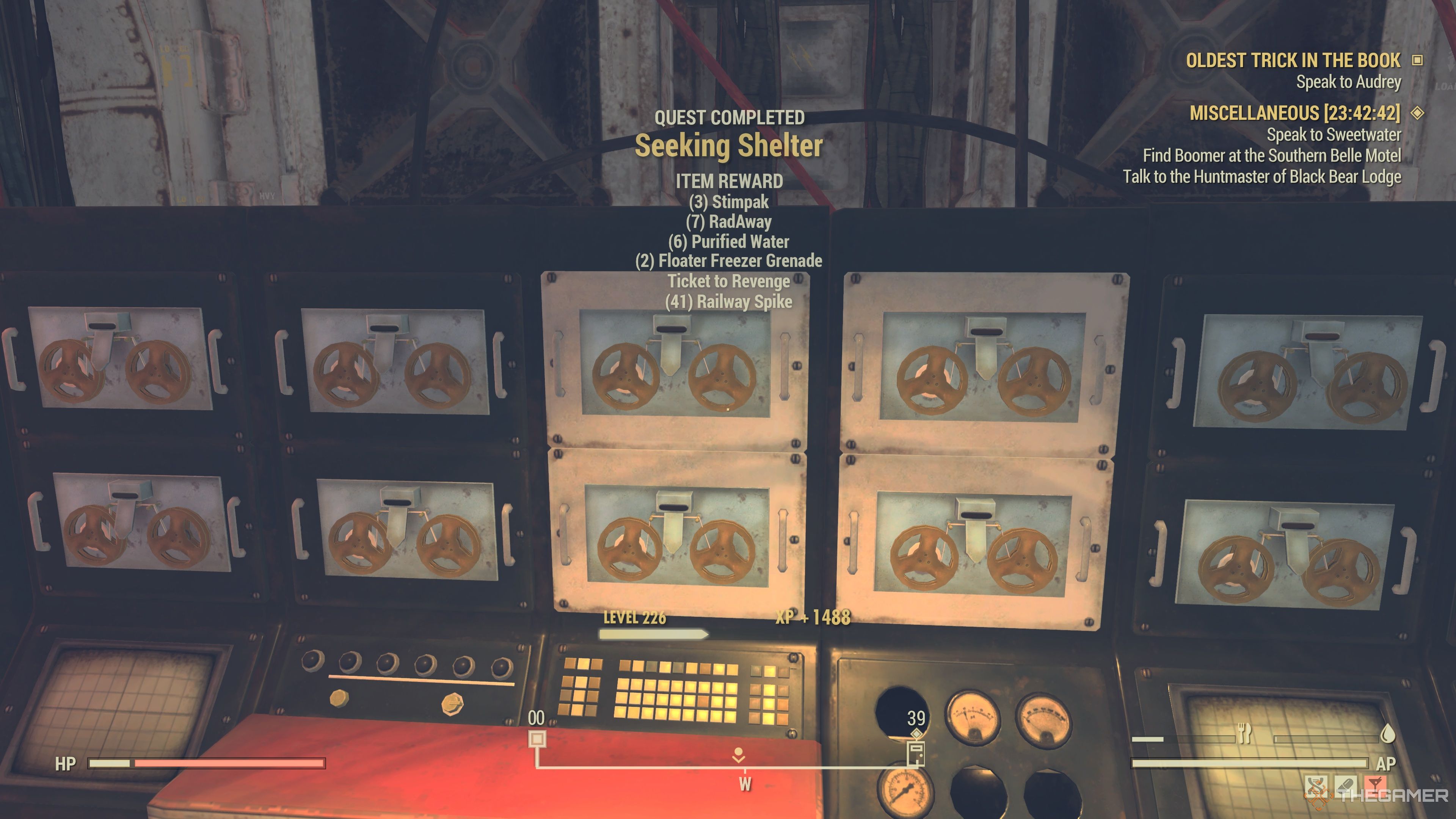 The Seeking Shelter quest Rewards in Fallout 76.