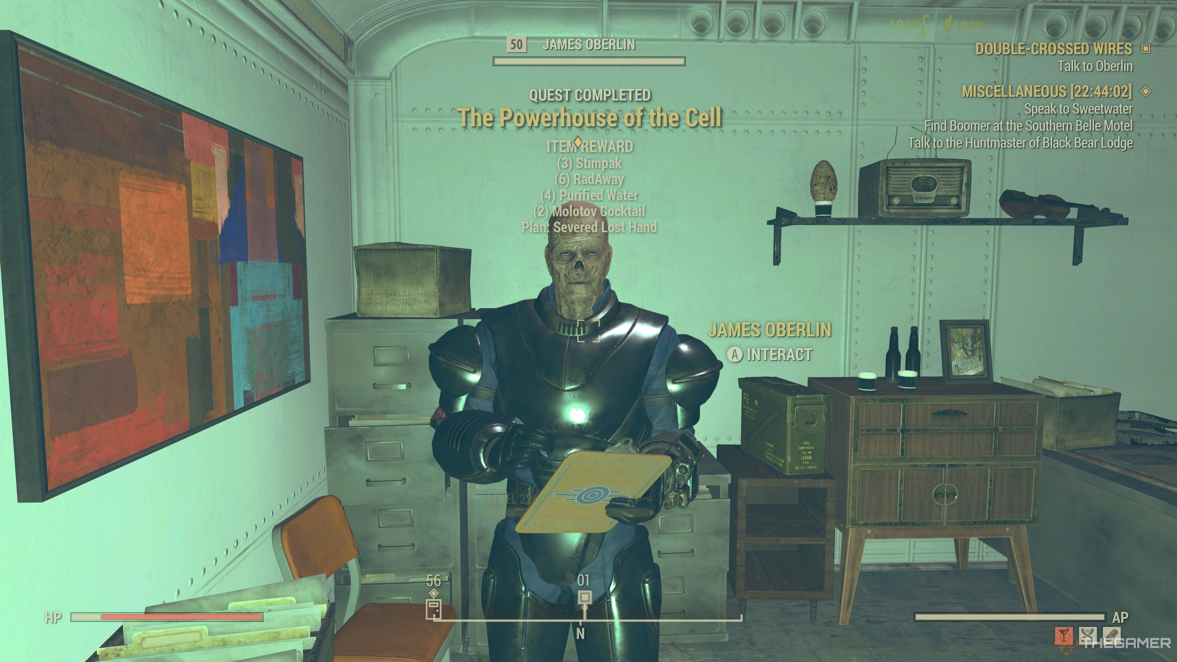 The Powerhouse Of The Cell Rewards from Oberlin in Fallout 76.