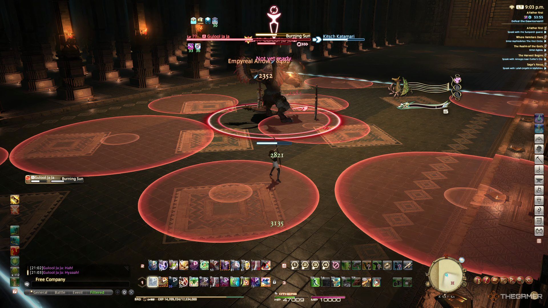 Gulool Ja Ja using Burning Sun in Final Fantasy 14 Dawntrail.