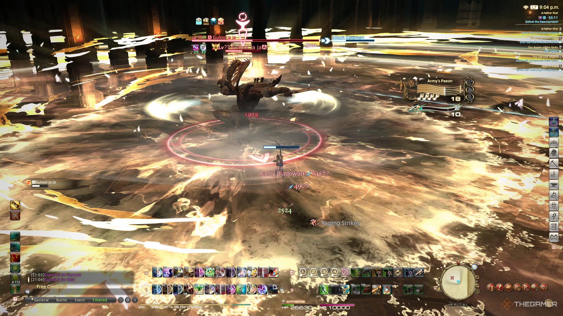 Gulool Ja Ja using Fancy Bladework in Final Fantasy 14 Dawntrail.