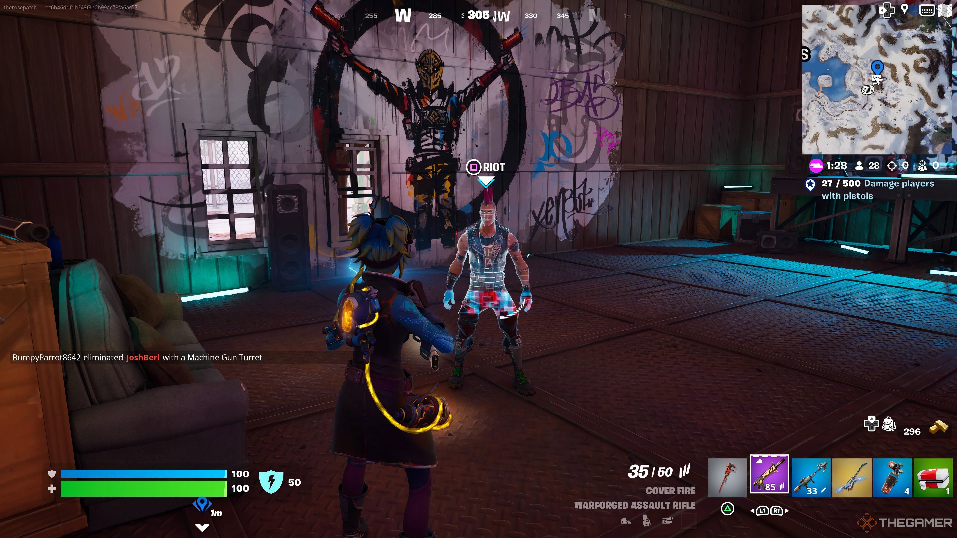 Talking to Riot NPC in Fortnite Chapter 5 Season 3.