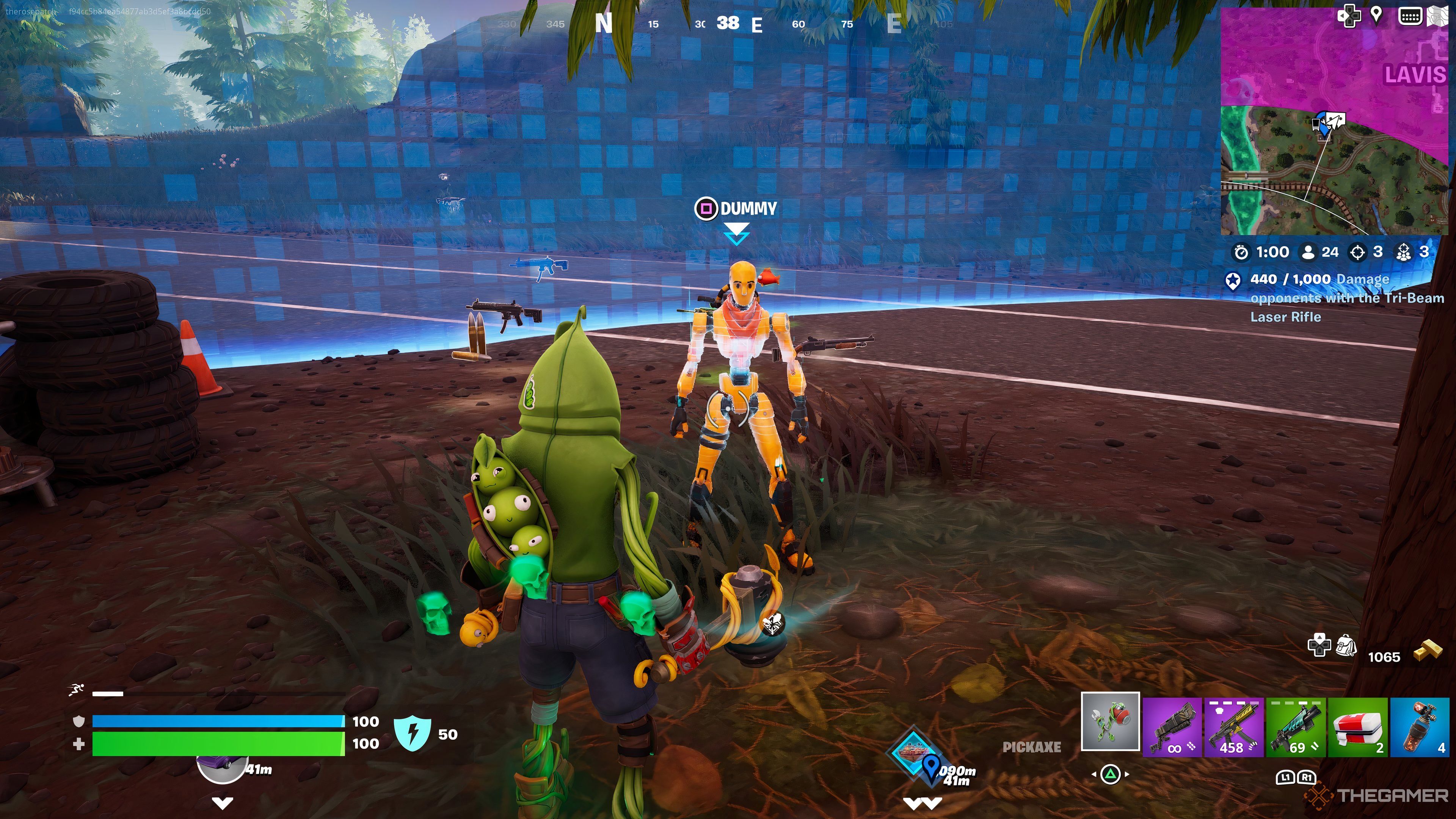 Talking to Dummy in Fortnite Chapter 5 Season 3.