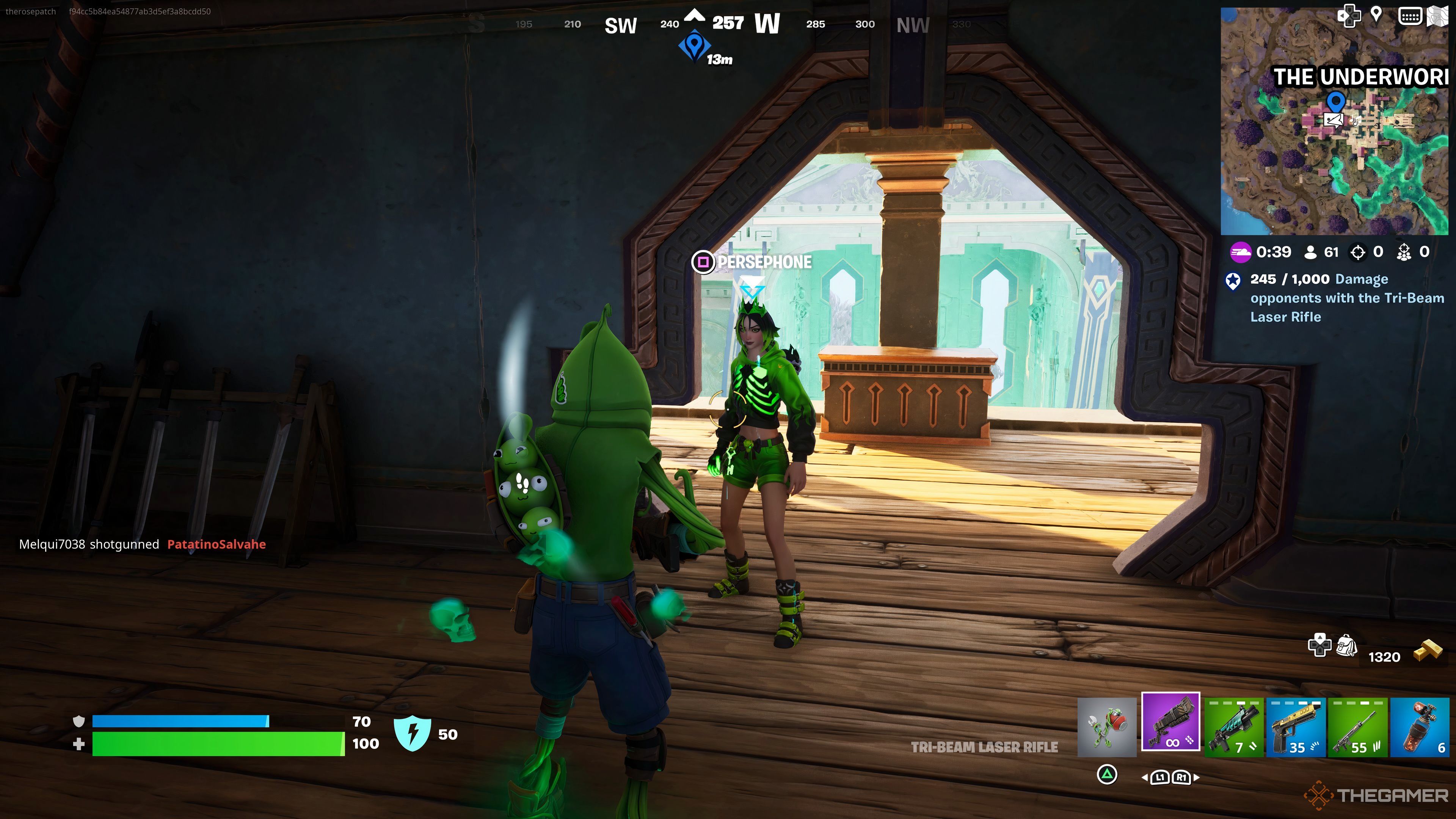 Talking to Persephone in Fortnite Chapter 5 Season 3.