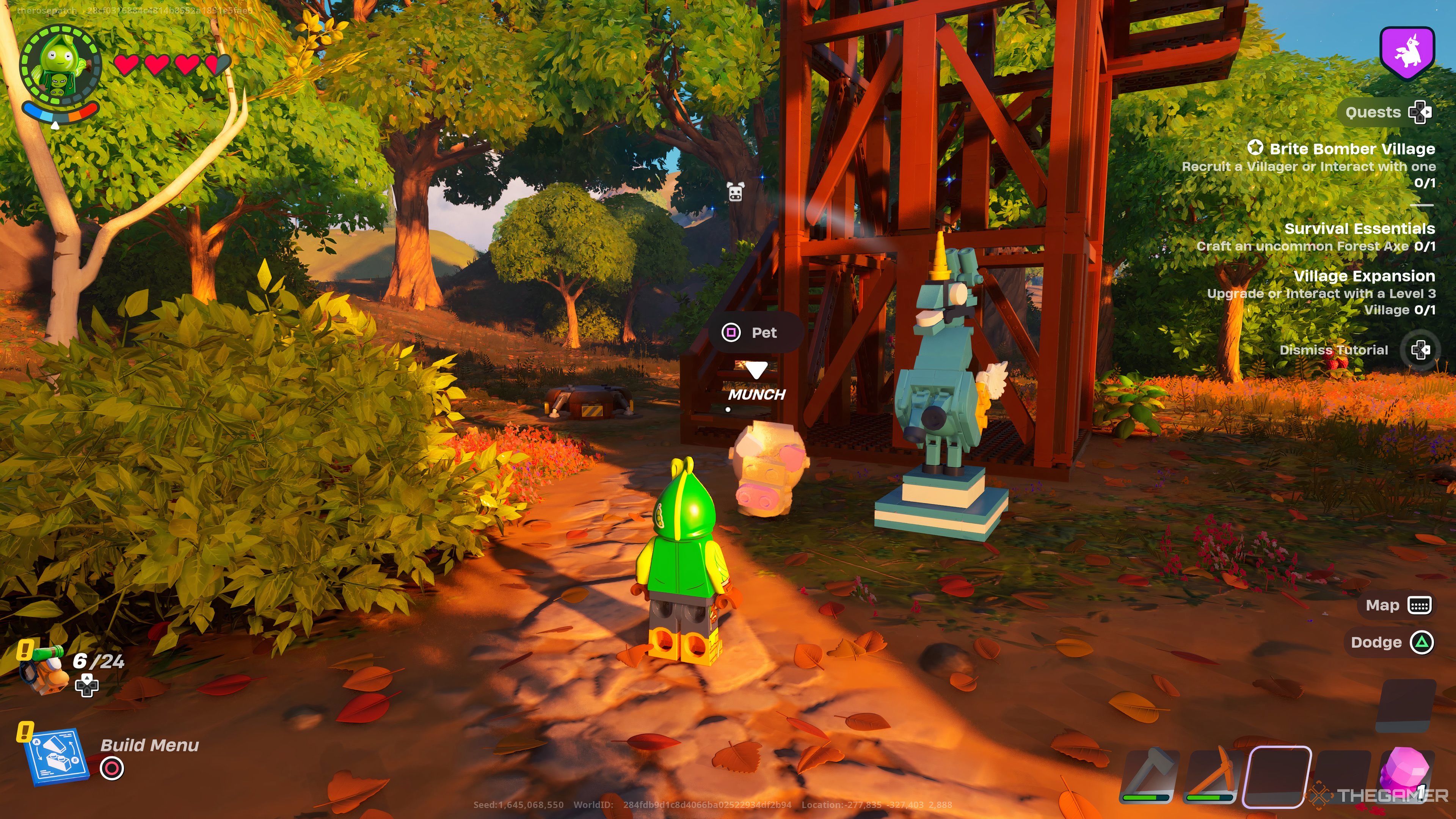 Pig resident in Brite Bomber Village in Lego Fortnite