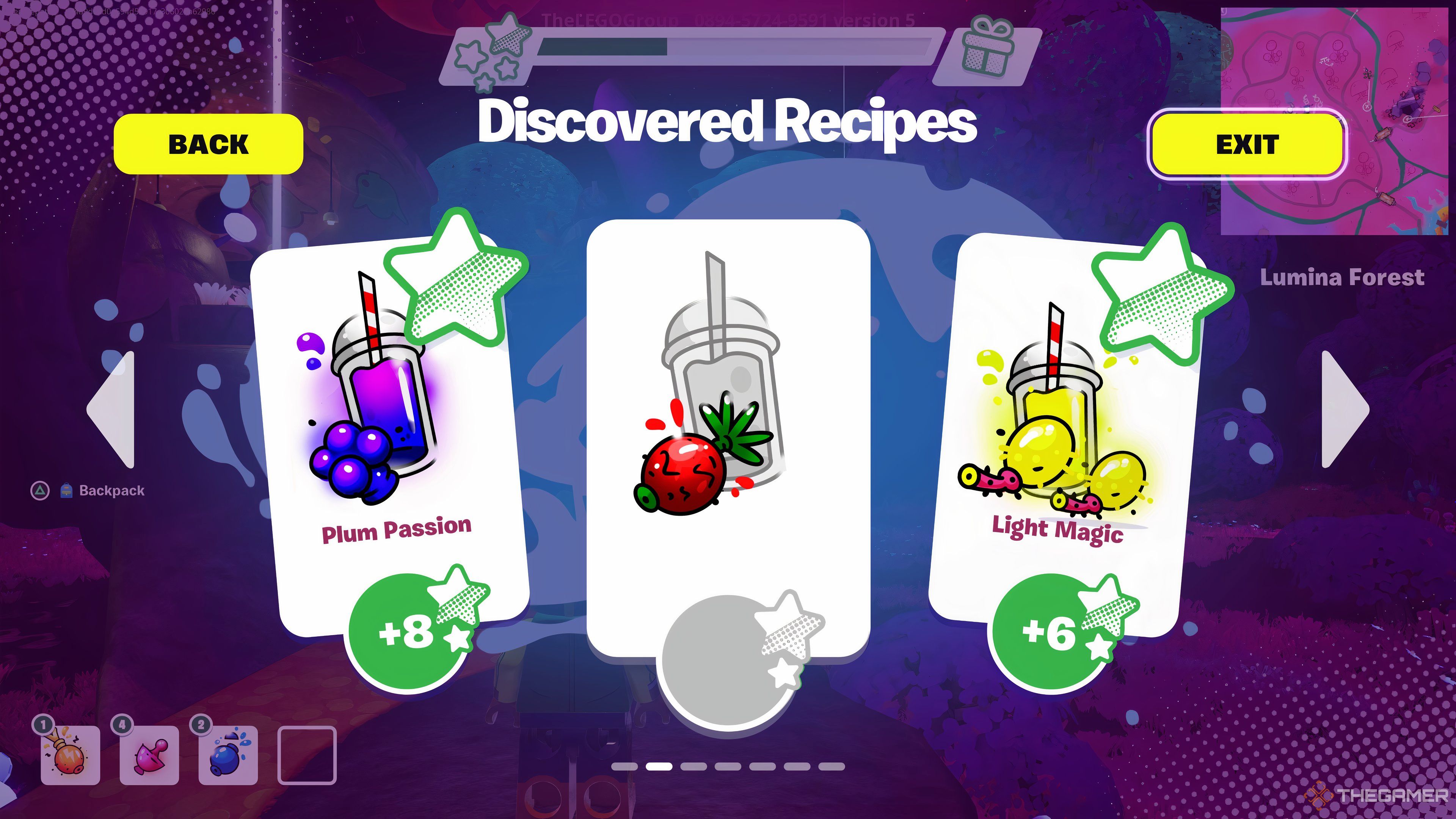 Smoothie recipes in Fortnite Lego Smoothie Odyssey.