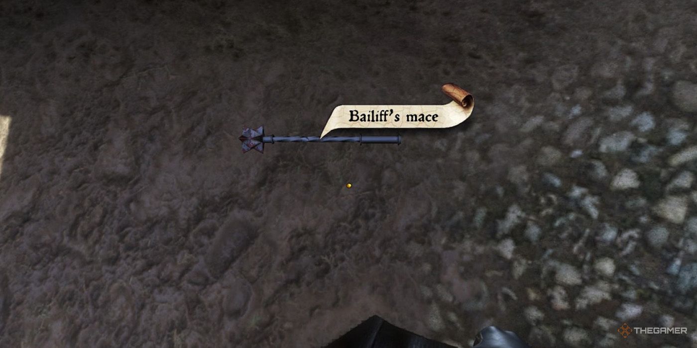 The Bailiff's Mace on a cobblestone road.