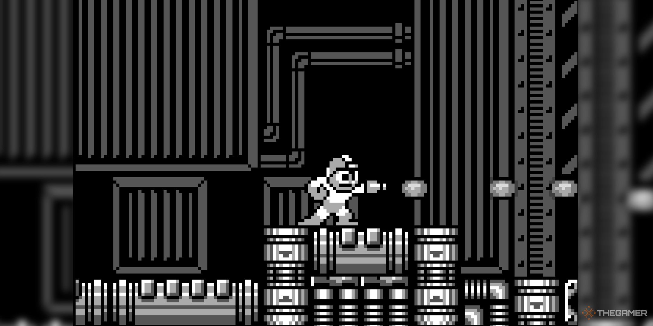 Mega Man shooting bullets in Mega Man 5