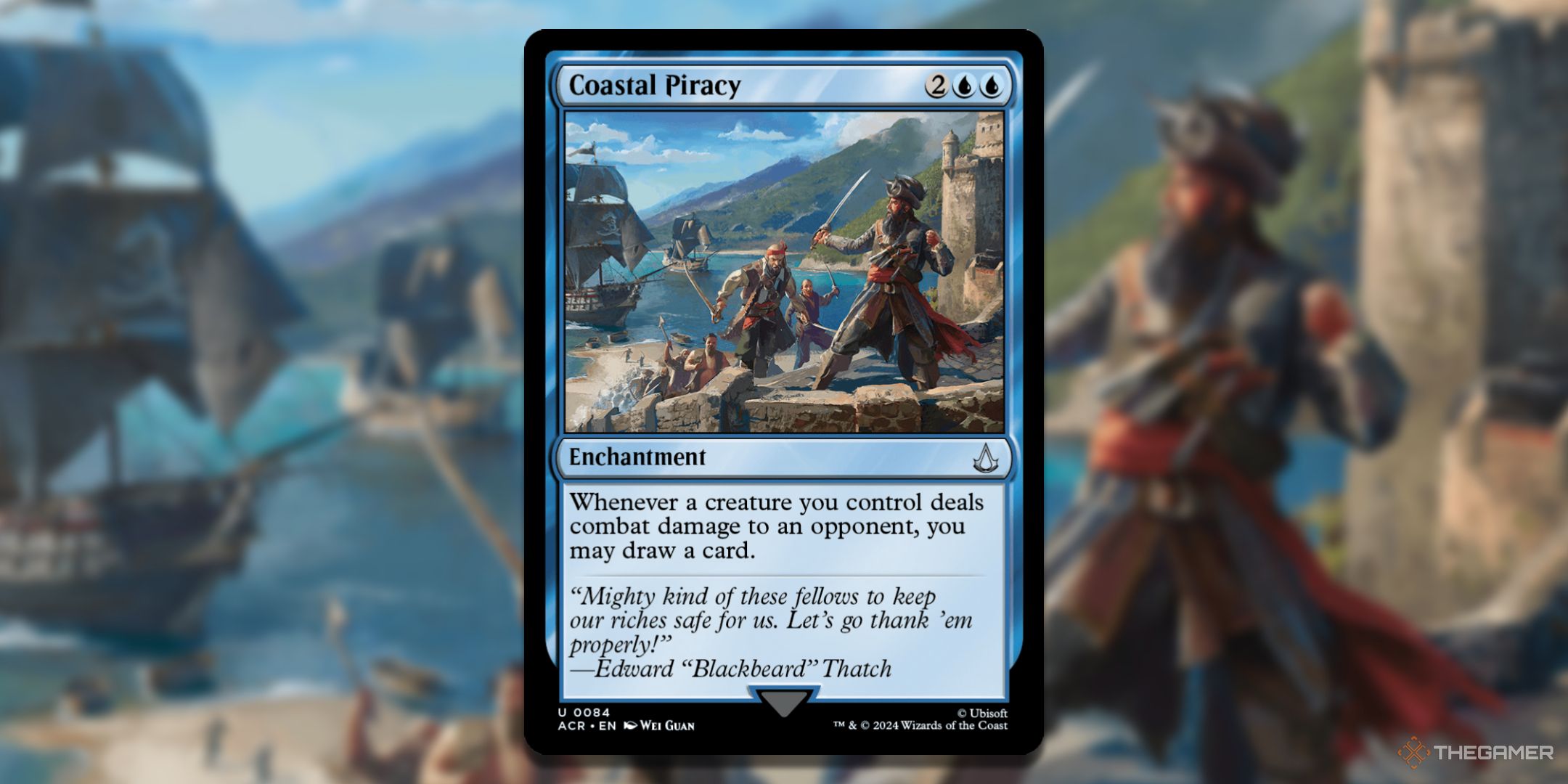 MTG Coastal Piracy card and art background