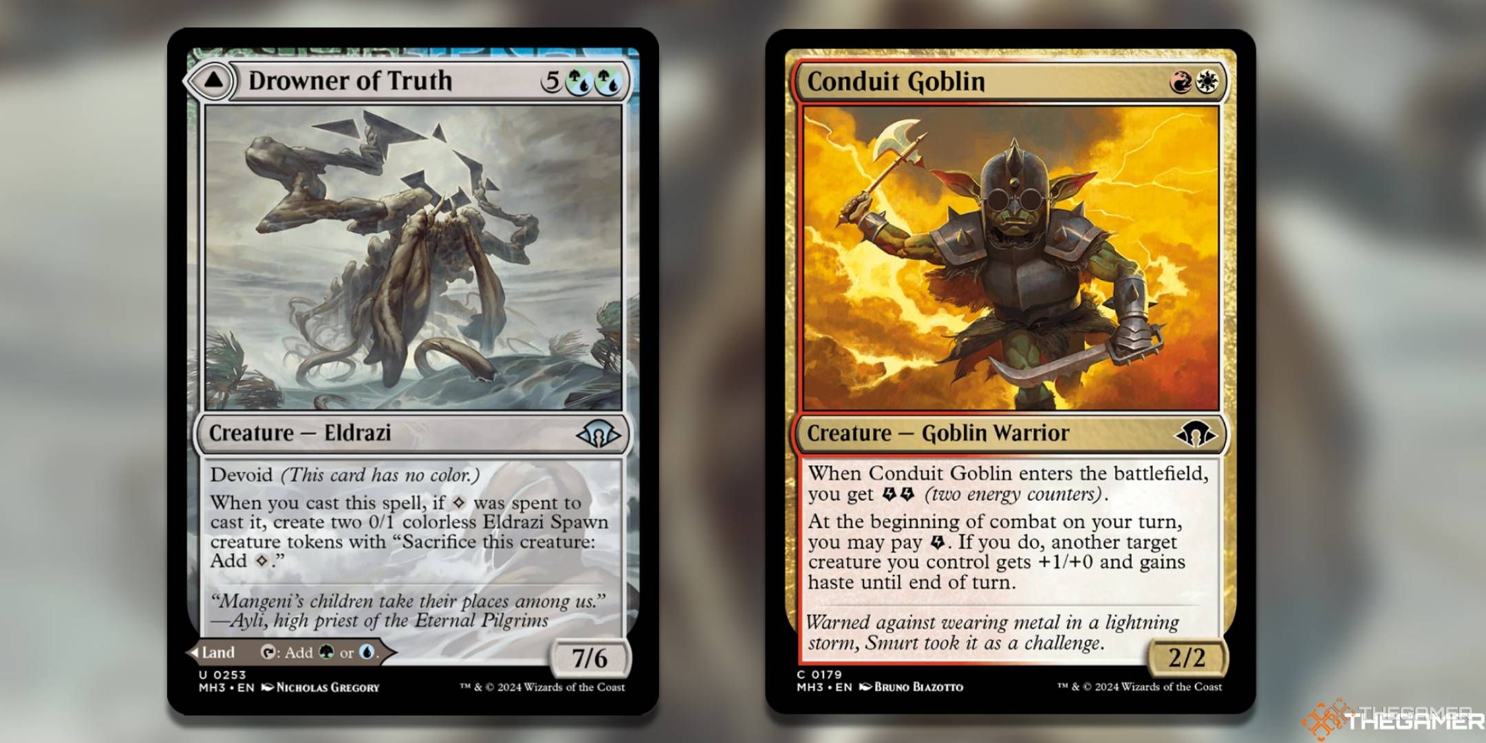 Drowner of Truth + Conduit Goblin Magic: The Gathering cards