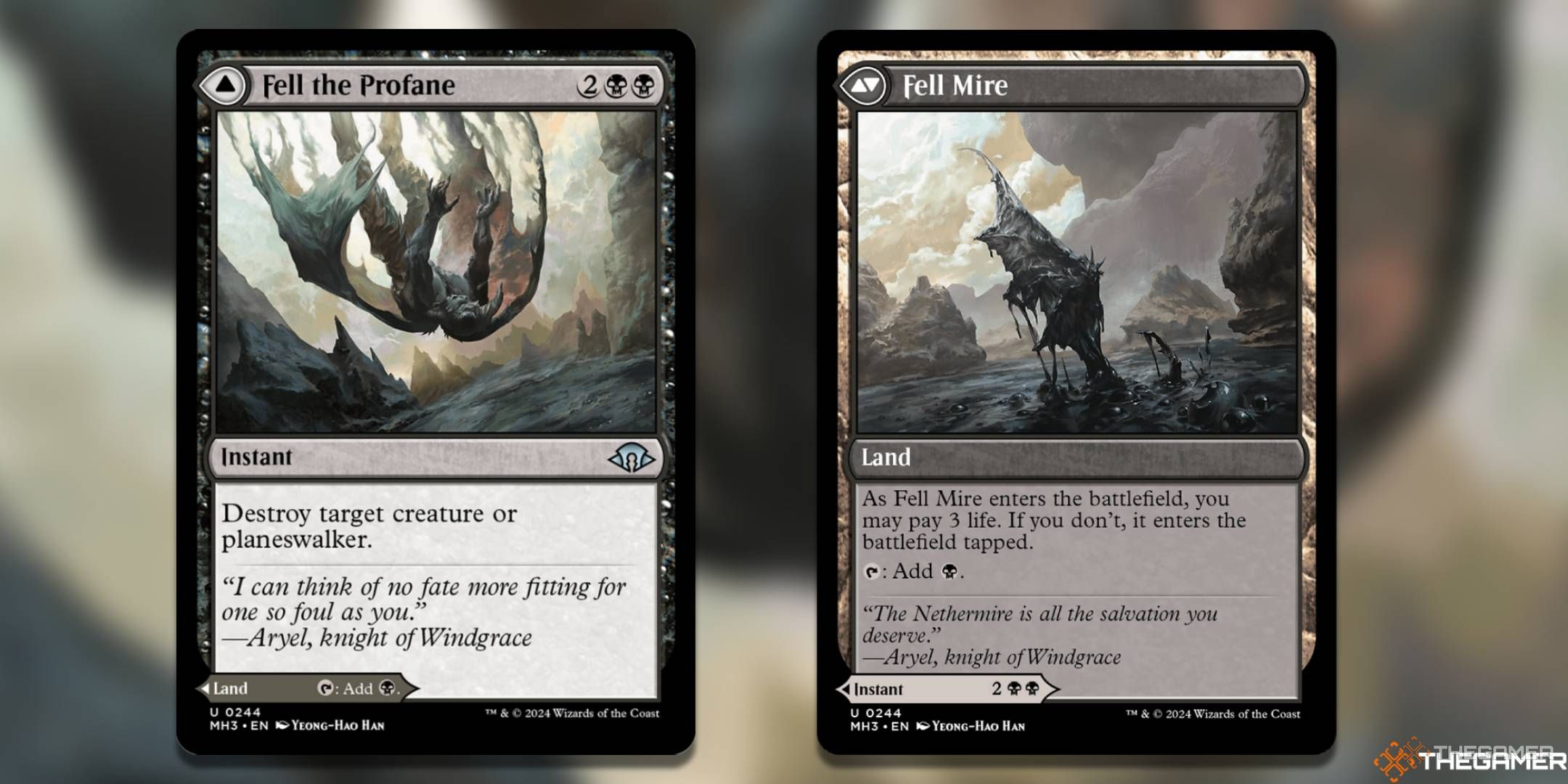 Fell the Profane + Fell Mire Magic: The Gathering cards