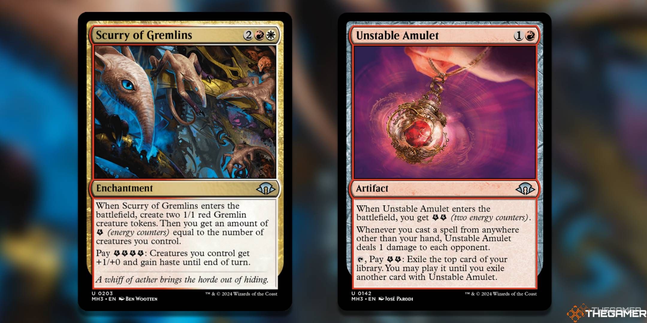Scurry of Gremlins + Unstable Amulet Magic: The Gathering cards