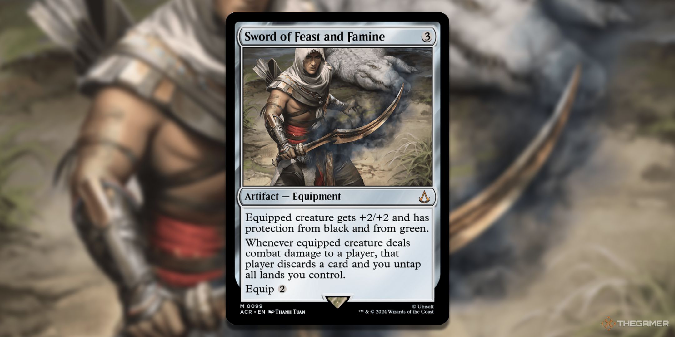 MTG Sword of Feast and Famine card and art background
