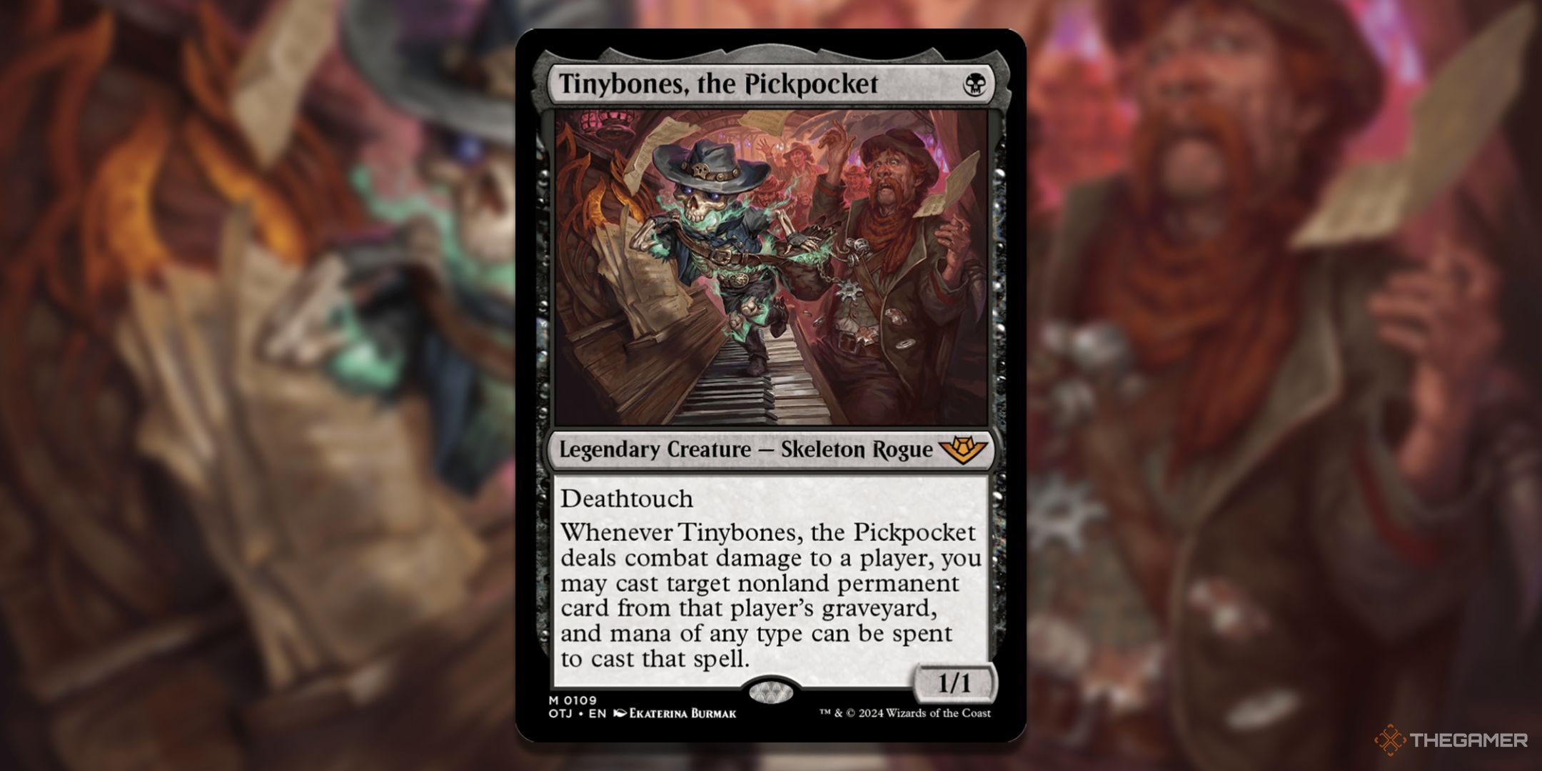 MTG Tinybones The Pickpocket card and art background