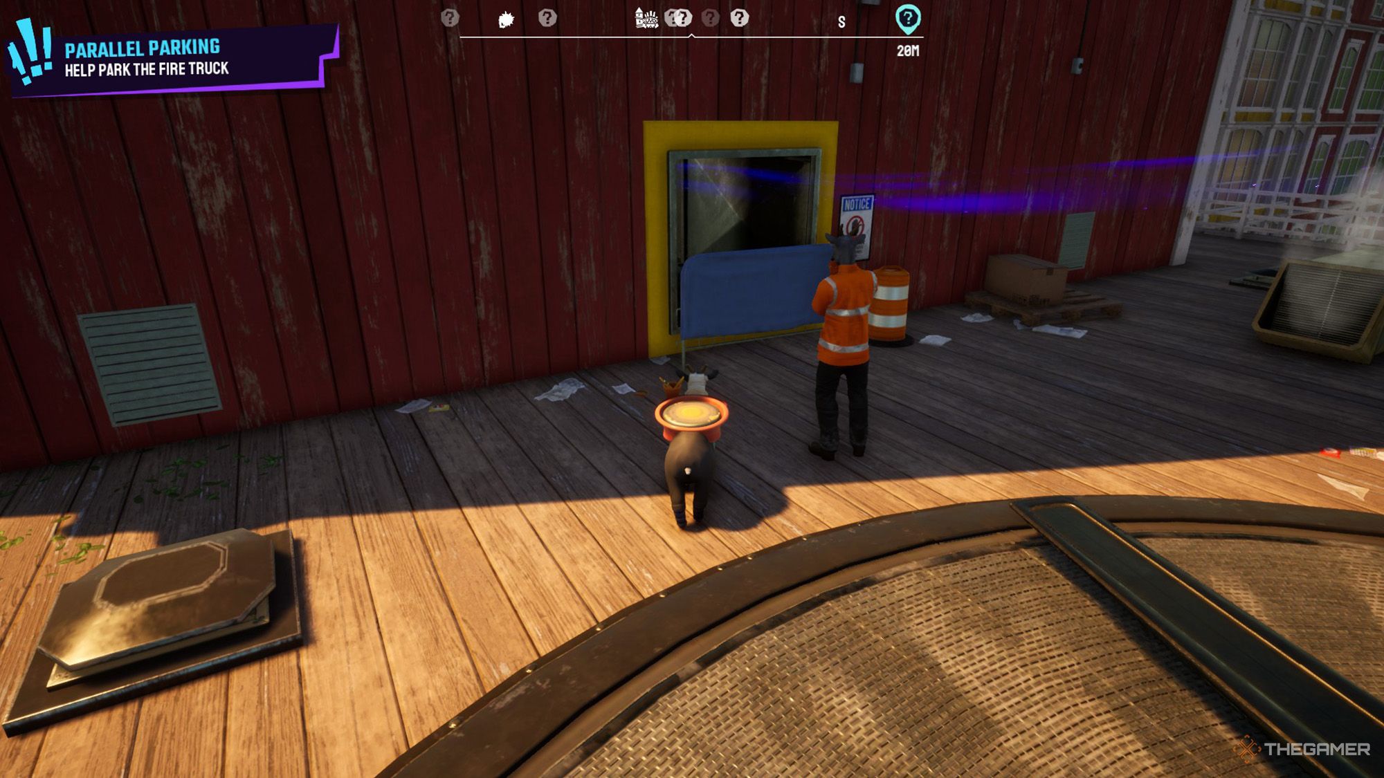 Pilgor is walking towards to ventilation shaft in Goat Simulator 3