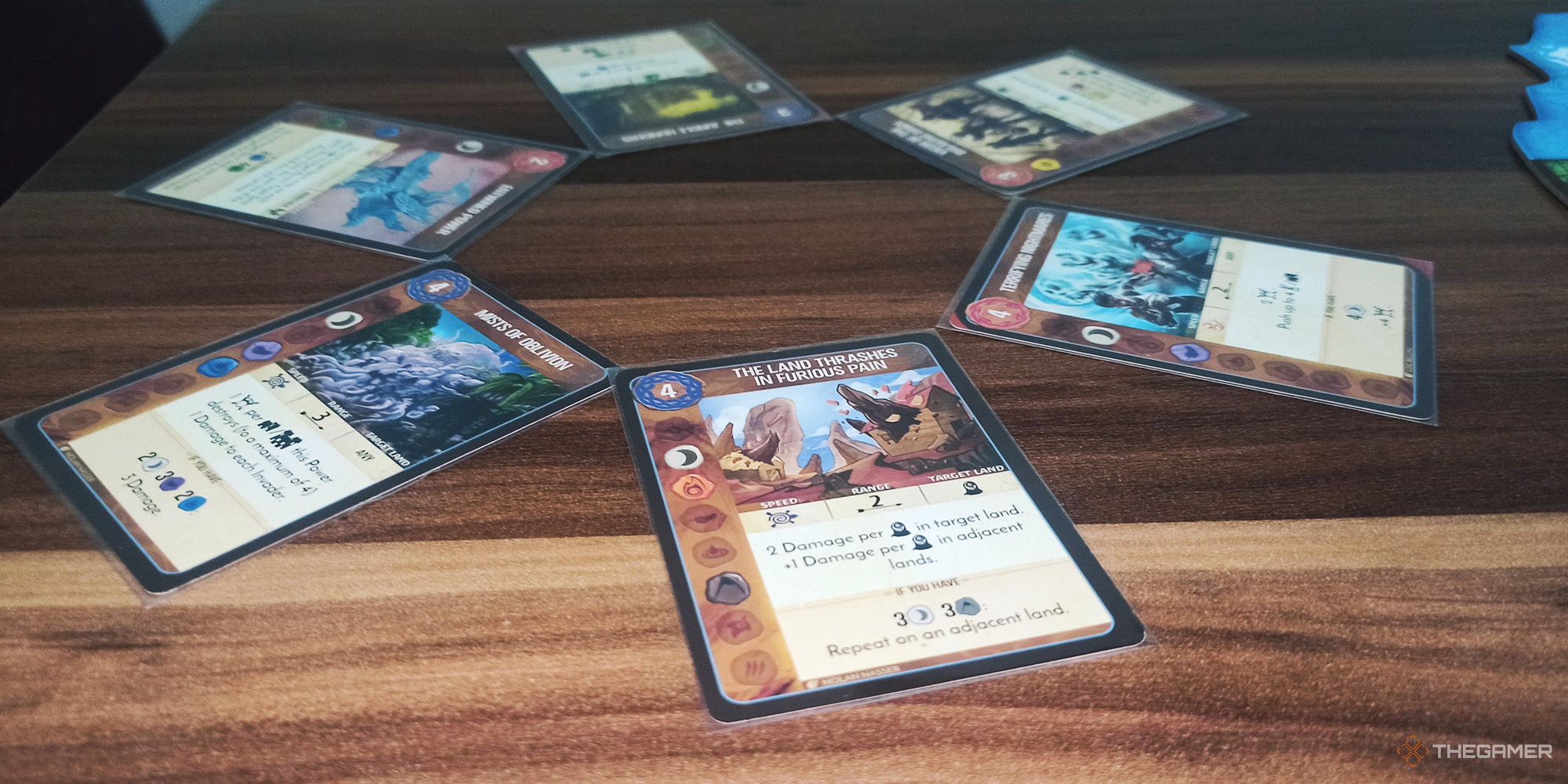  Power cards are arranged in a hexagonal shape in Spirit Island
