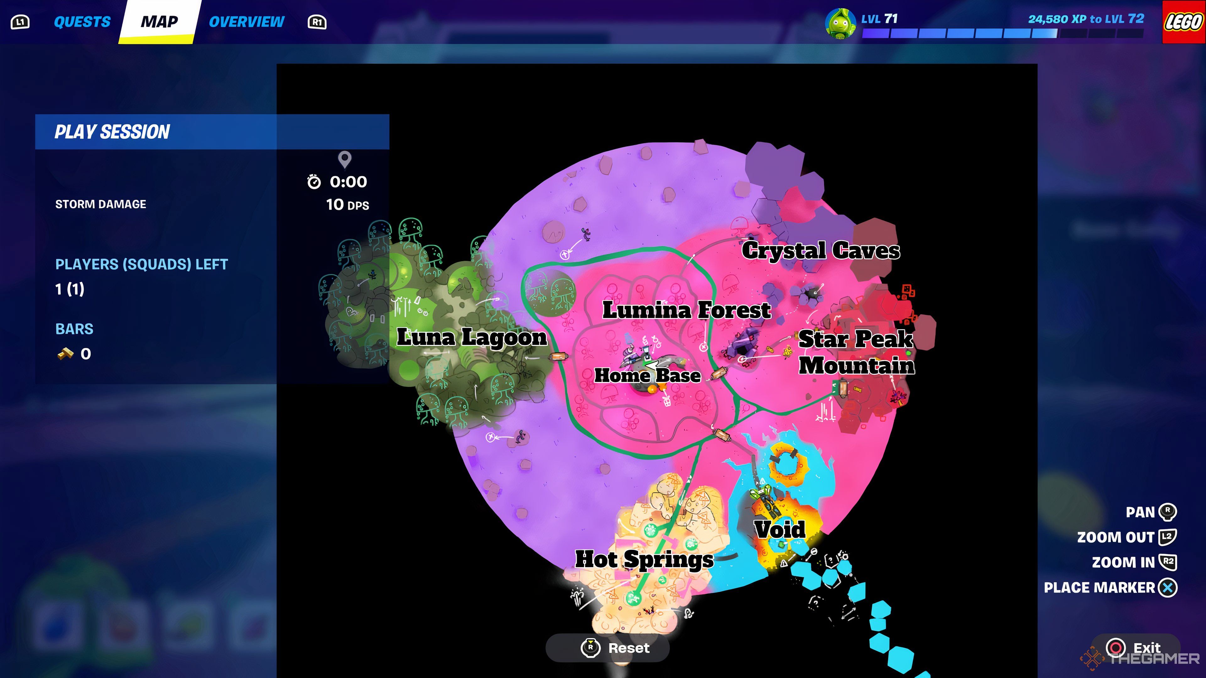 Smoothie Odyssey Map showing locations in Lego Smoothie Odyssey.