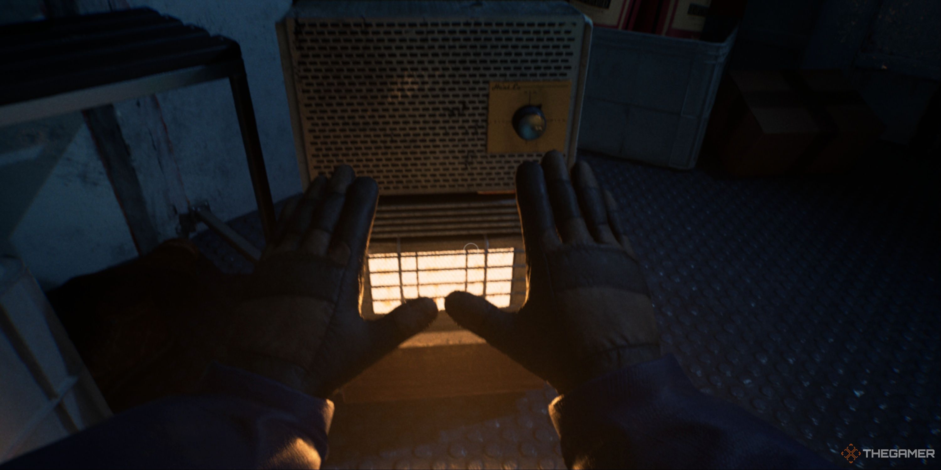 Still Wakes The Deep Caz Holding His Hands Out And Warming Them Up In Front Of A Heater