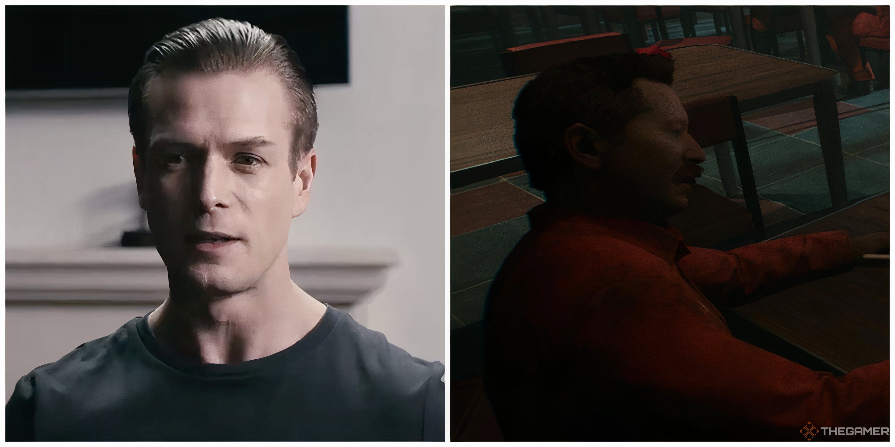 Split image of actor Sandy Batchelor and Gibbo from Still Wakes the Deep.