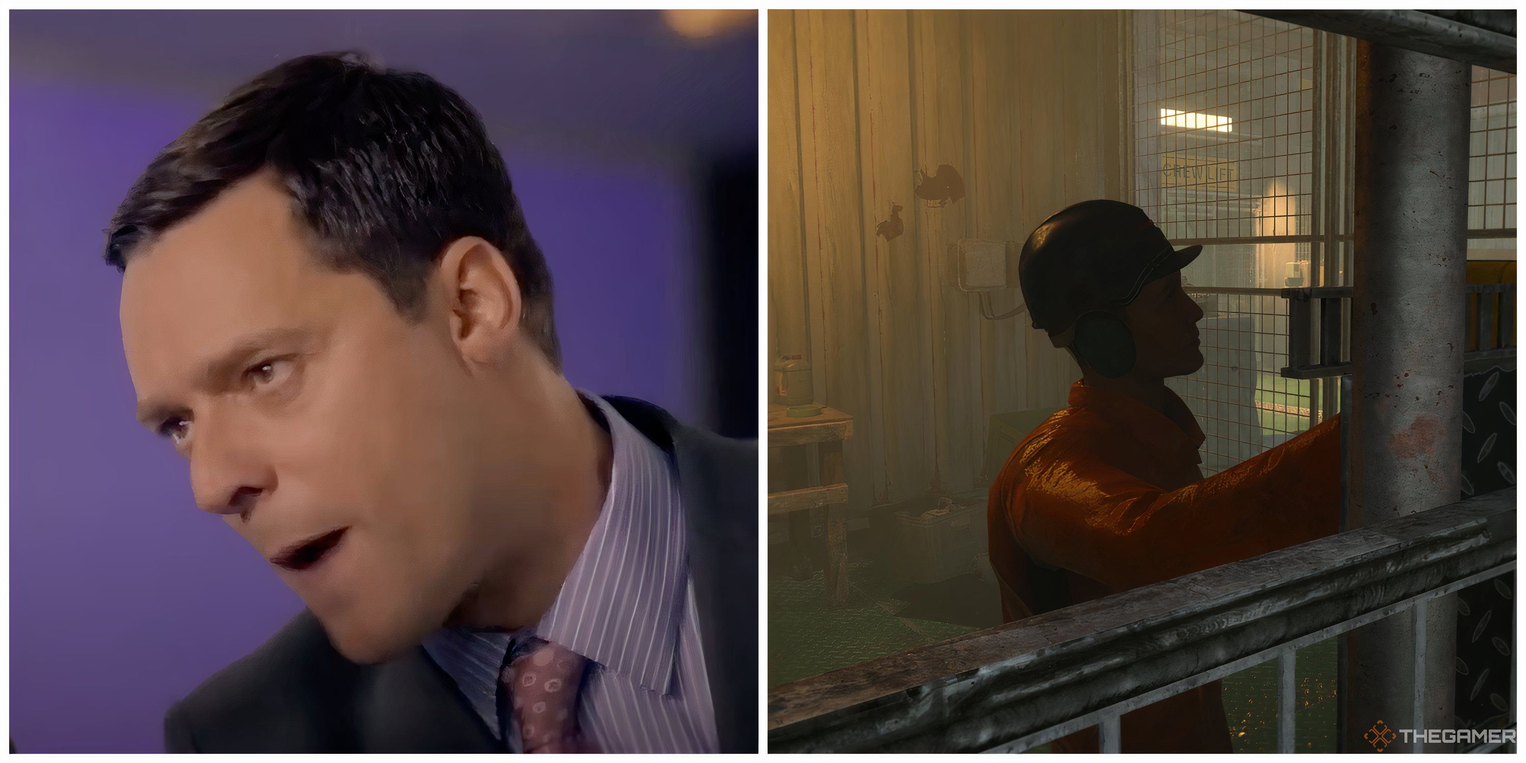 Split image of actor Nicholas Boulton and Dalgleish from Still Wakes the Deep.