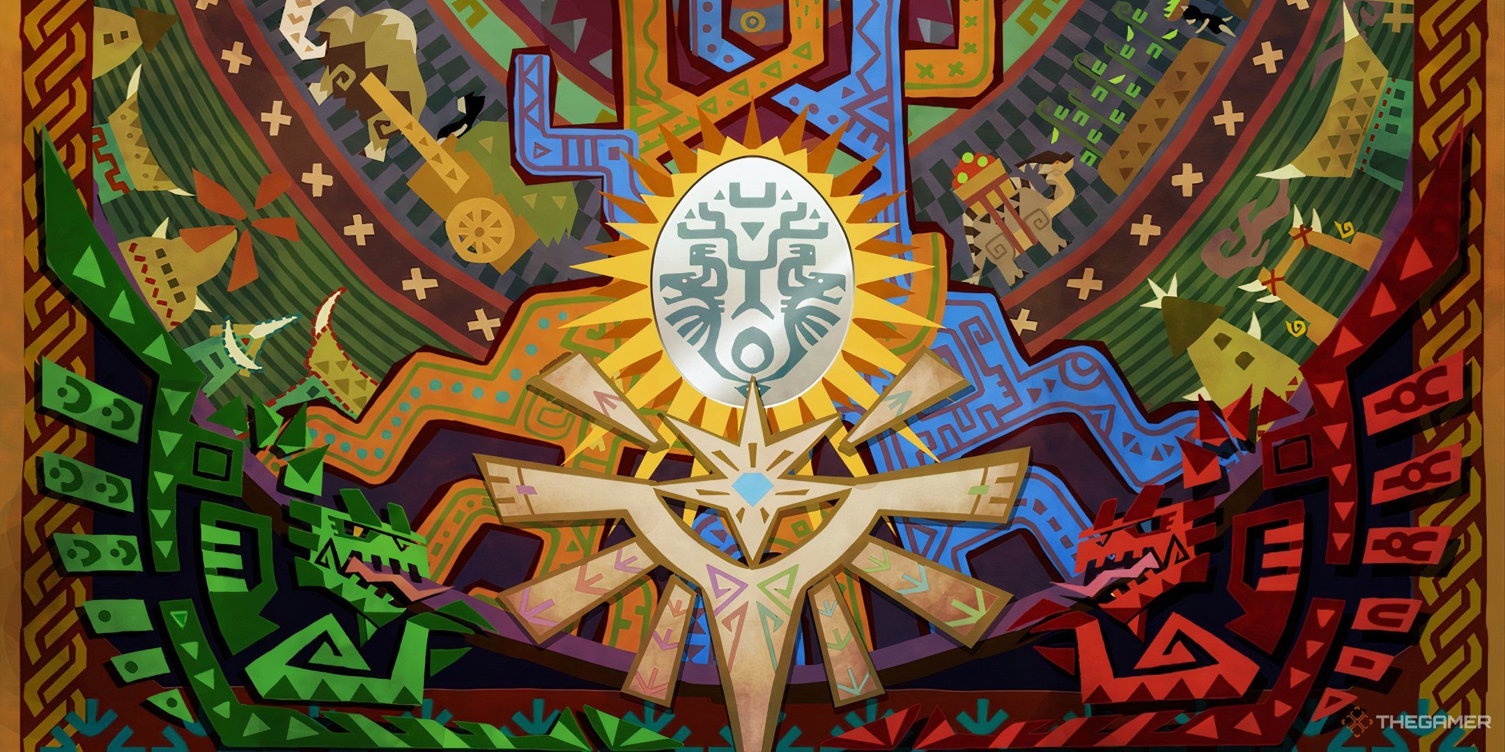 the loading screen mural from monster hunter stories