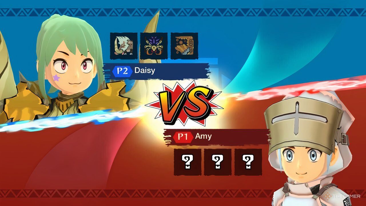 the versus screen at the beginning of a network battle in monster hunter stories
