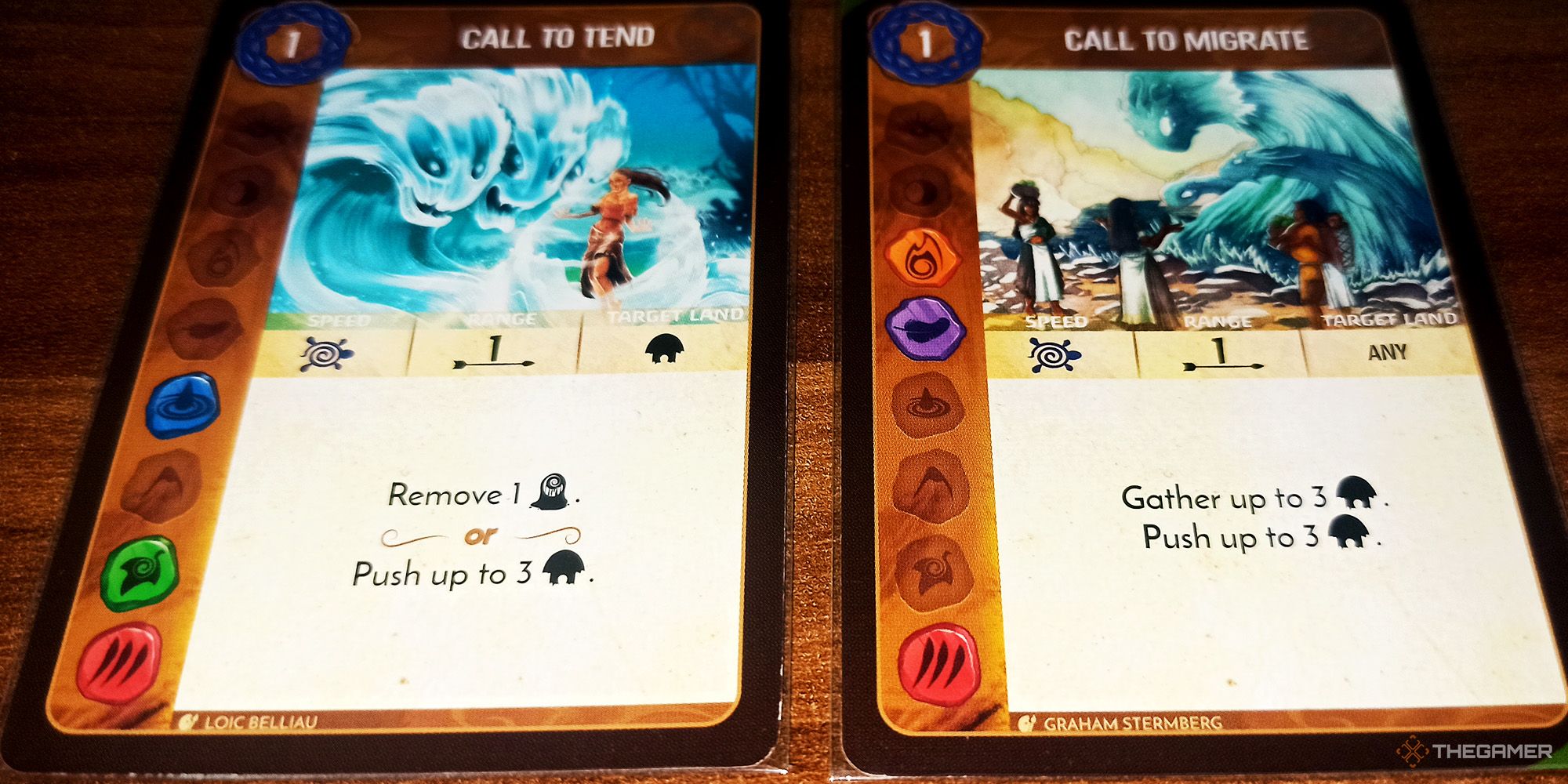 Two Slow Power Cards are being shown side by side in Spirit Island