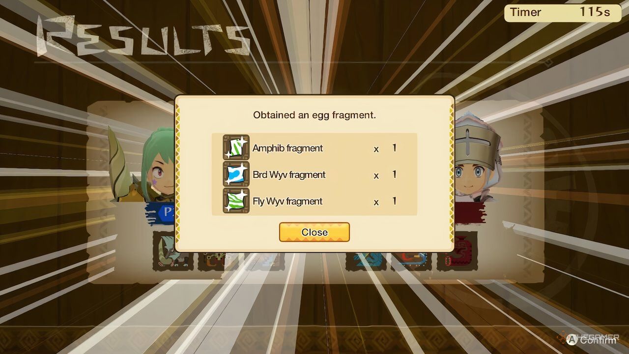 winning egg fragments from a network battle in monster hunter stories